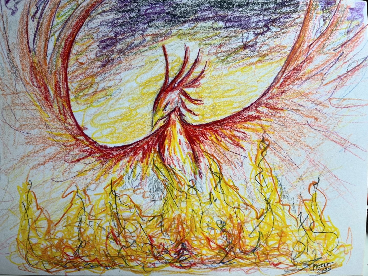 Fast colored pencil firebird. 

#artistsketch #firebird #folktale #coloredpencils