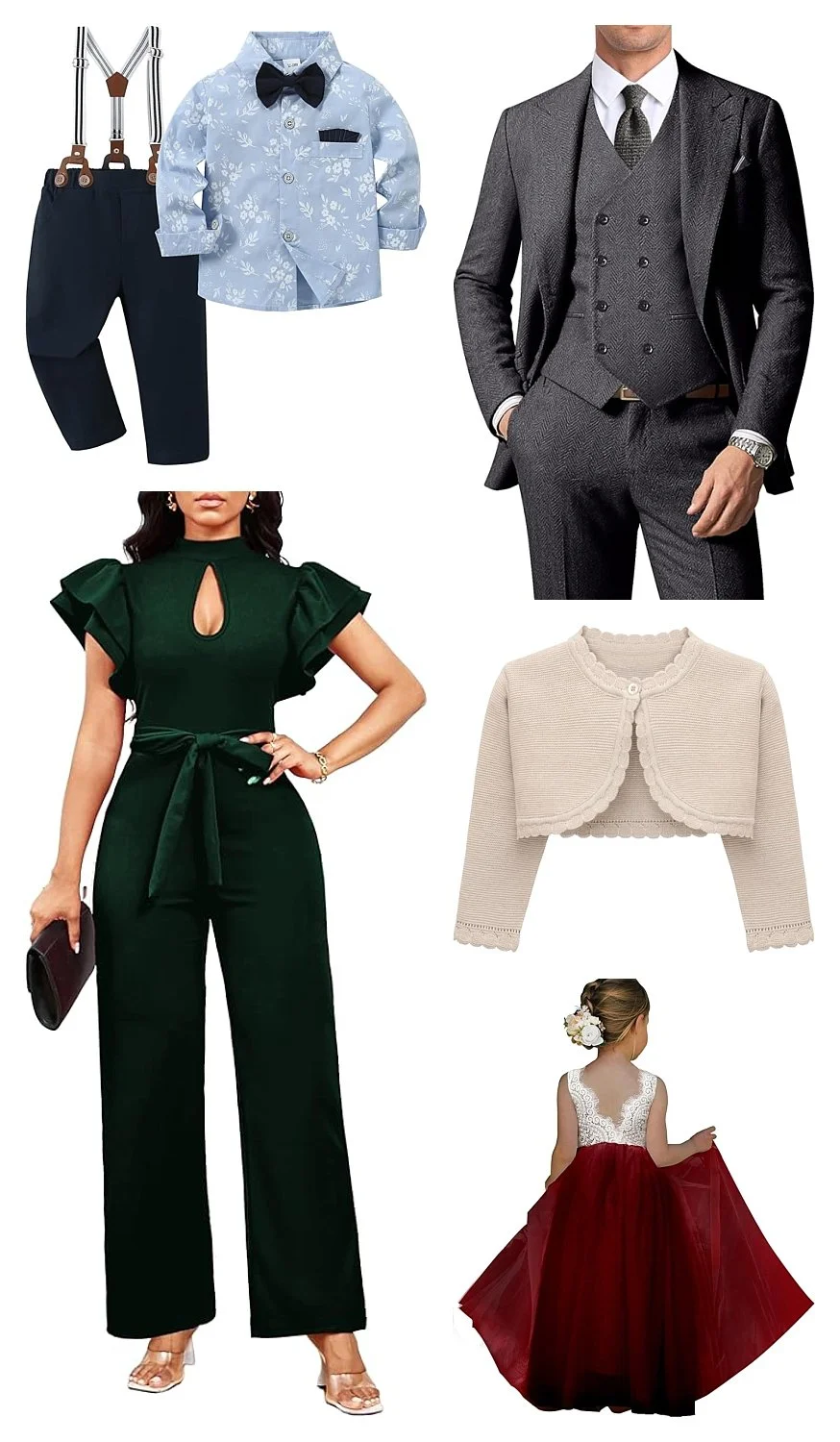  Boys Formal Dress Shirt with Bowtie & Suspender Pants  https://amzn.to/3KVwTOr   Elegant Jumpsuits for Women  https://amzn.to/4on5Wlh   Men's Herringbone Tweed Suits  https://amzn.to/4omKZqz   Girls' Long Sleeve Cardigan  https://amzn.to/42NppTY   Girls’ Lace Tulle Dress  https://amzn.to/4qaG1Pz  