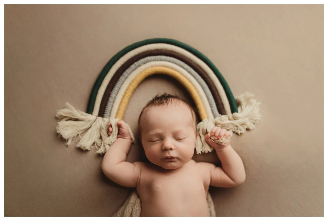 Over the Rainbow Baby: Serene Newborn Photography Session in Portland, Oregon