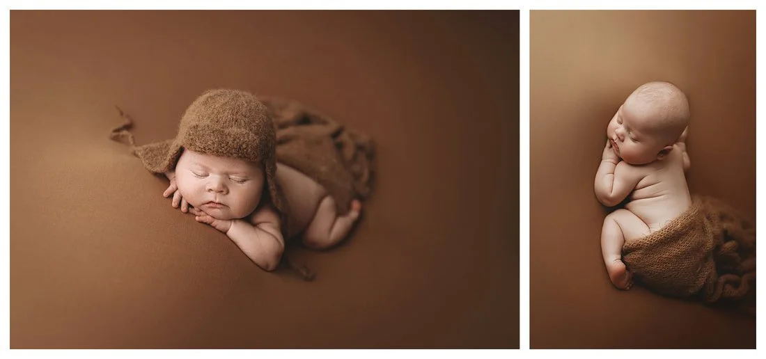 Warm Monochromatic Earth Tone Newborn Portrait Session