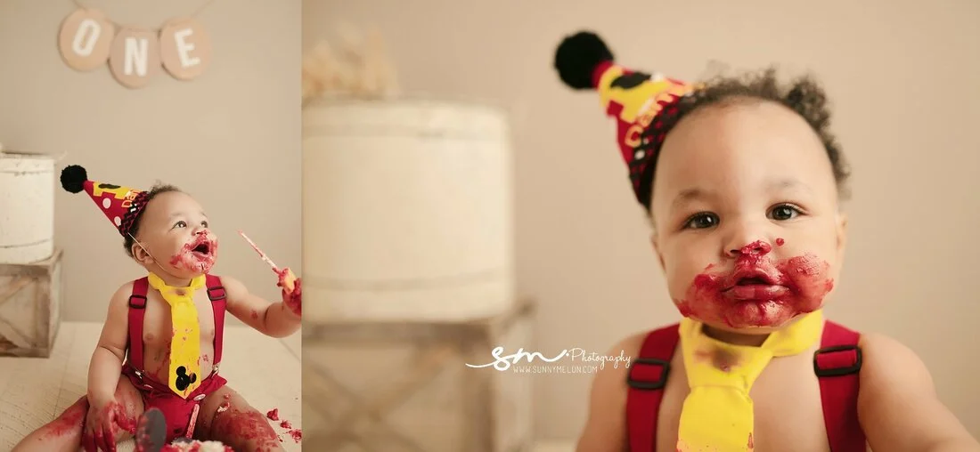 Mickey Mouse Themed First Birthday Portrait