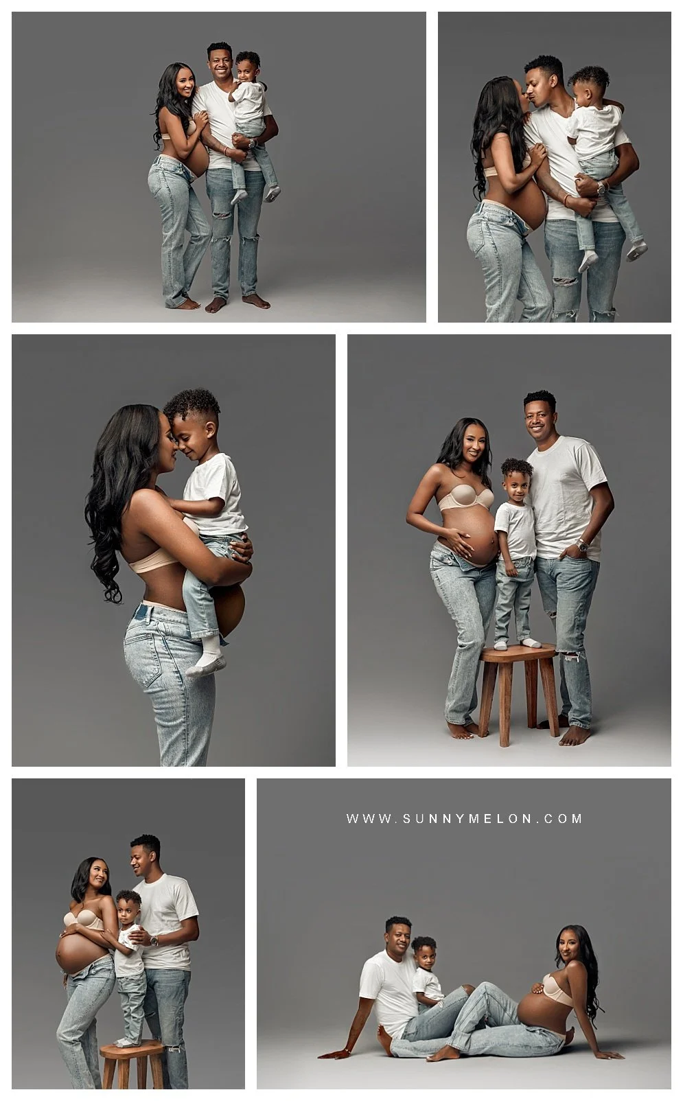 Modern Family &amp; Maternity Studio Portraits West Linn | Sunny Melon Photography