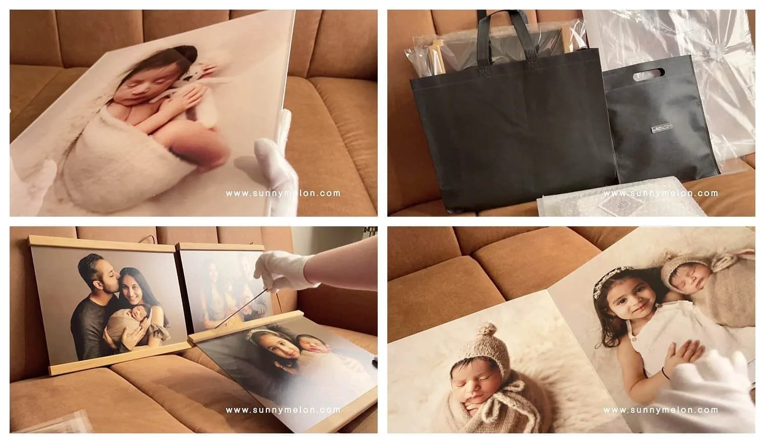 A professional product collage showcasing high-quality physical photography deliverables.