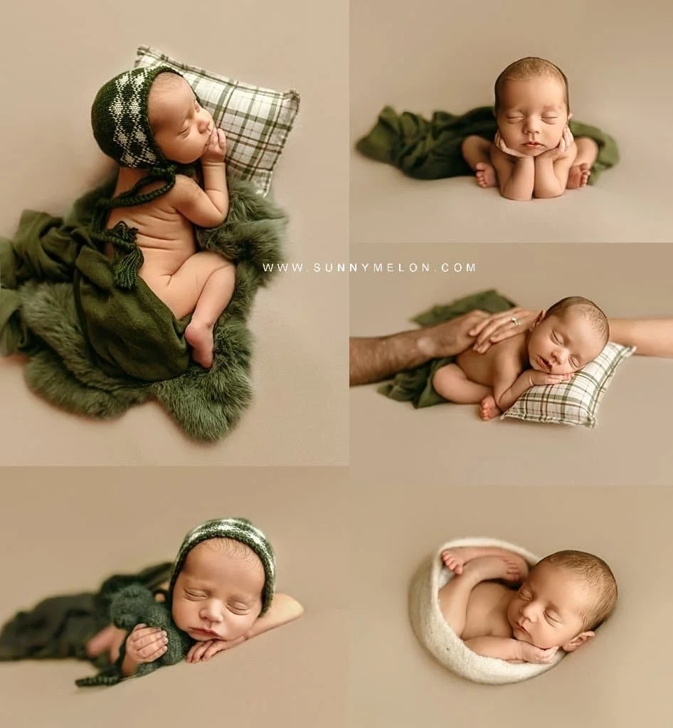 Earthy Olive Green Newborn Portraits West Linn | Sunny Melon Photography