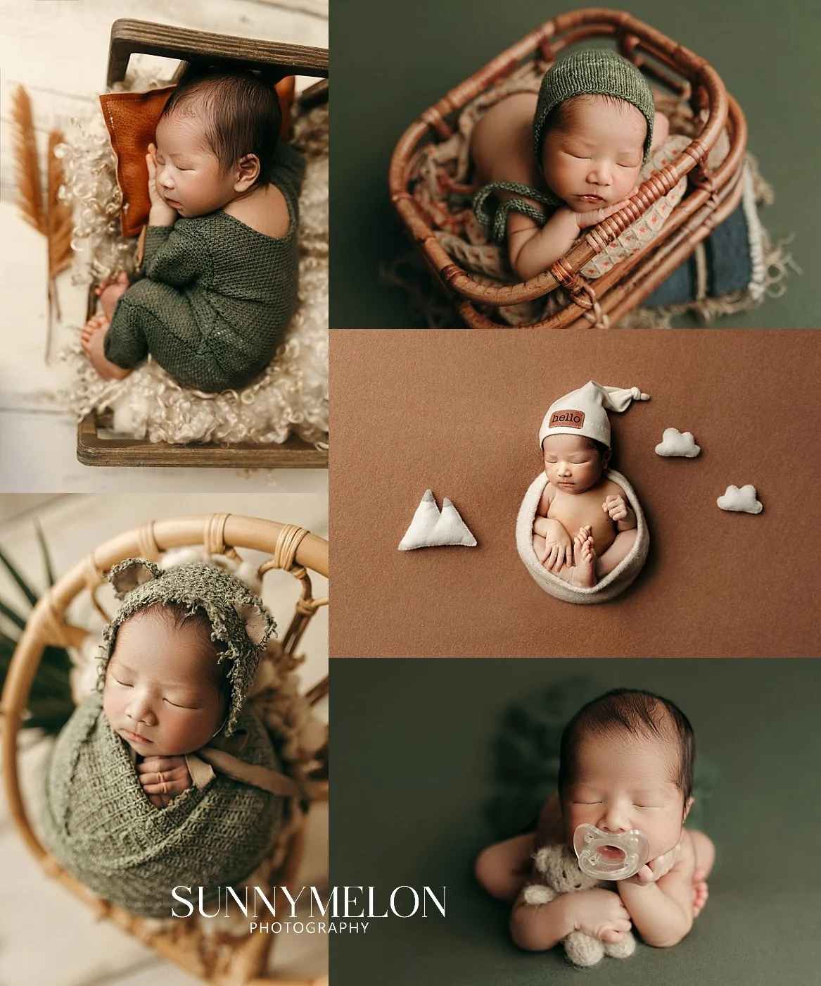 Newborn baby posed during professional studio photography session in Portland Oregon