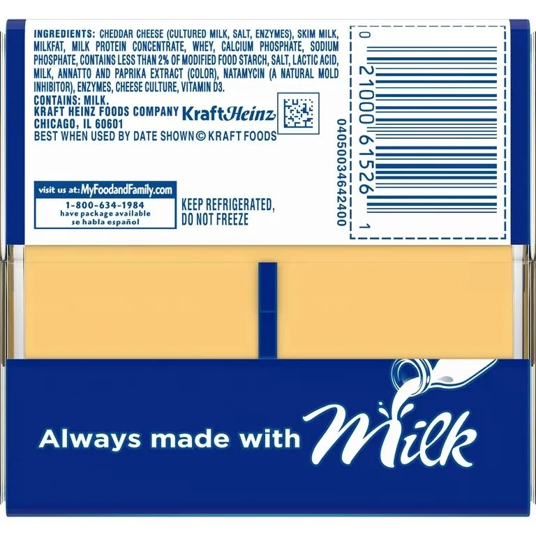 Kraft Singles American Cheese Slices 24 ct pack — Caridad Inmate Services