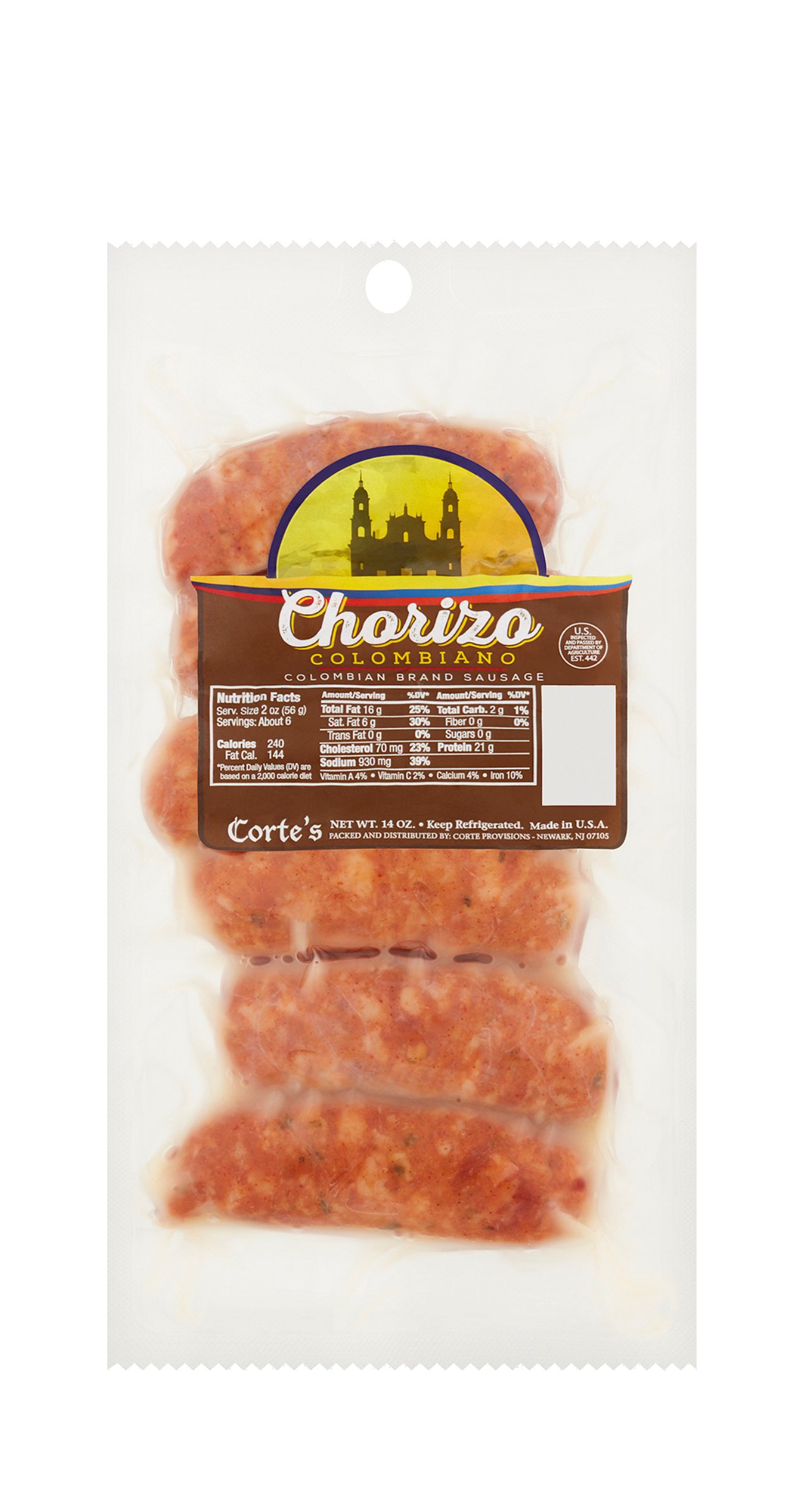 Corte's Chorizo 6 count, 14 oz