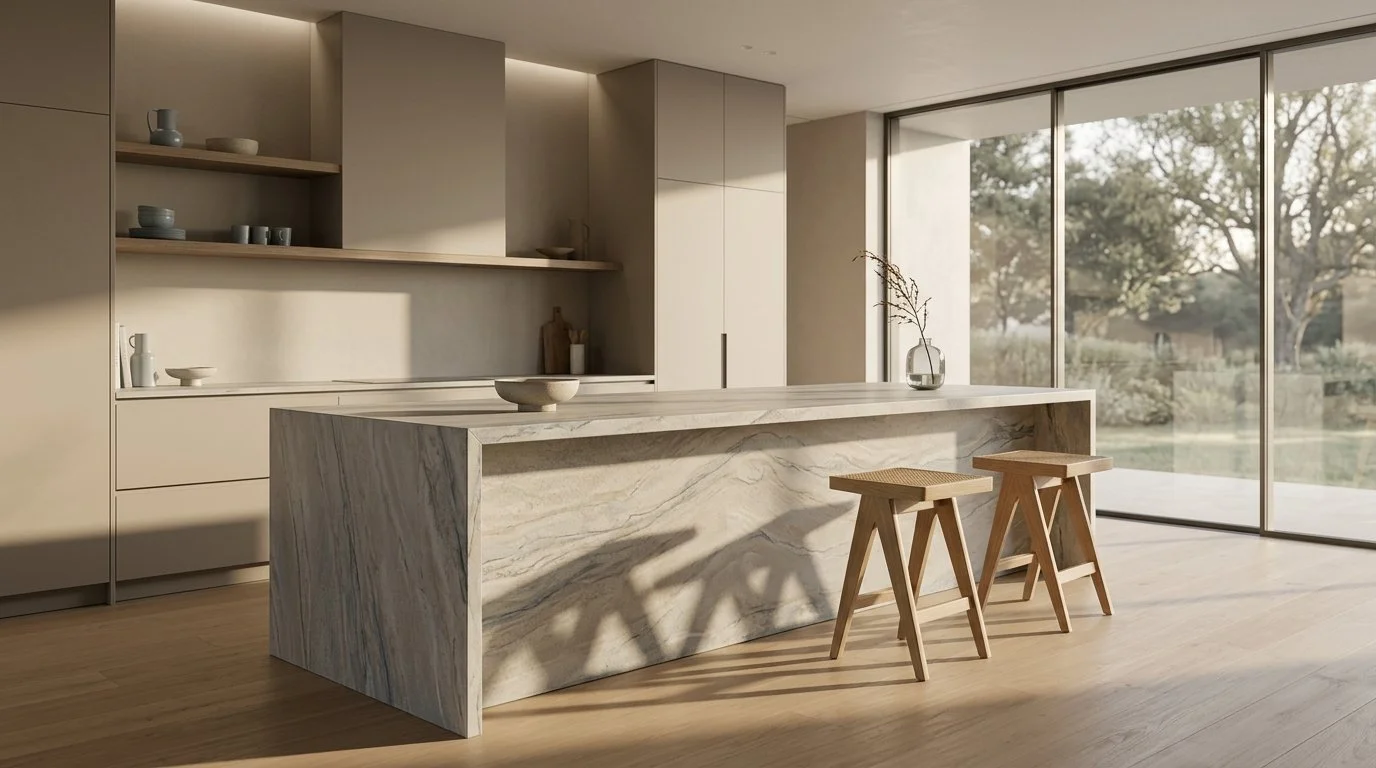 Modern & Minimal Kitchen With Large Windows and Warm Tone | CIERO