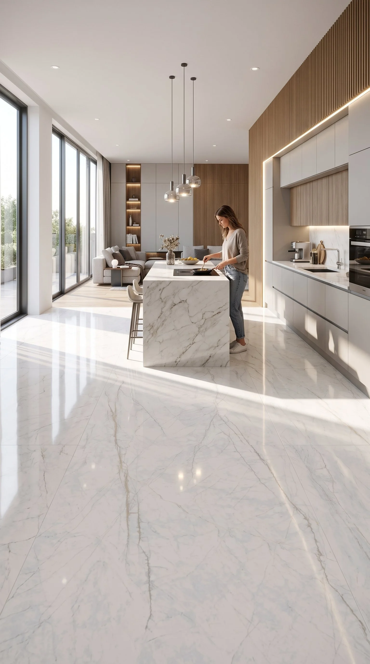 Statuario Pearl 4' x 9' Porcelain Slab | CIERO
