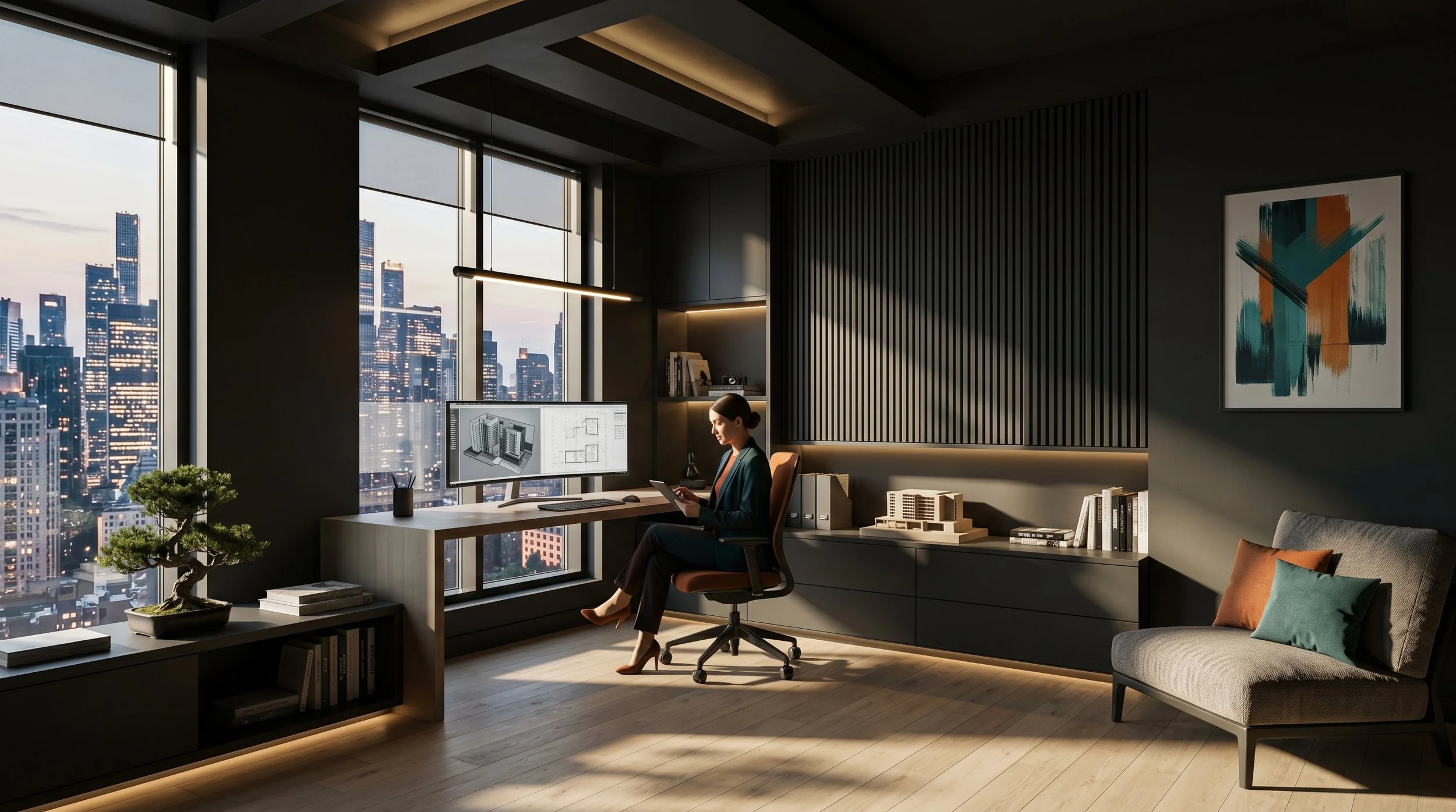 Luxury Highrise Office Suite With Engineered Wood Flooring | CIERO