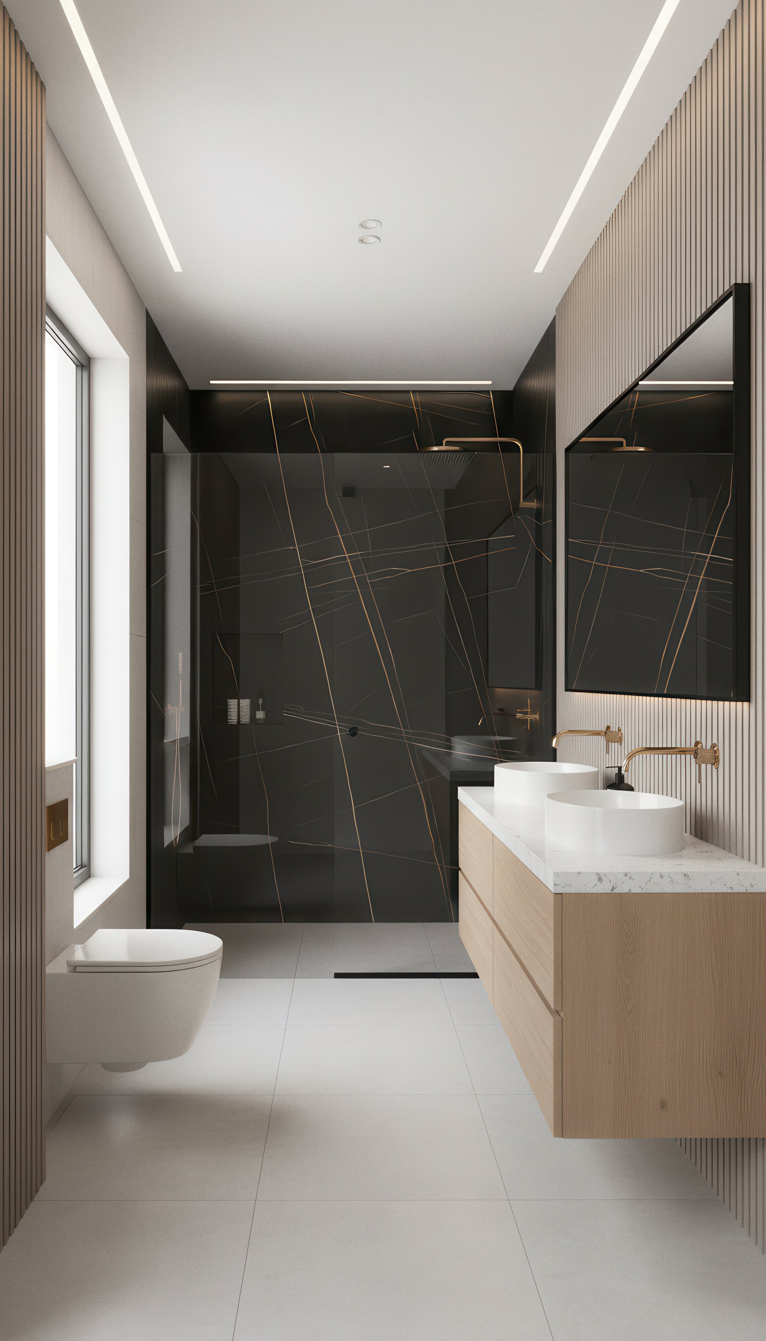 Laurent Gilded Black 5x10 Porcelain Slab | CIERO INC