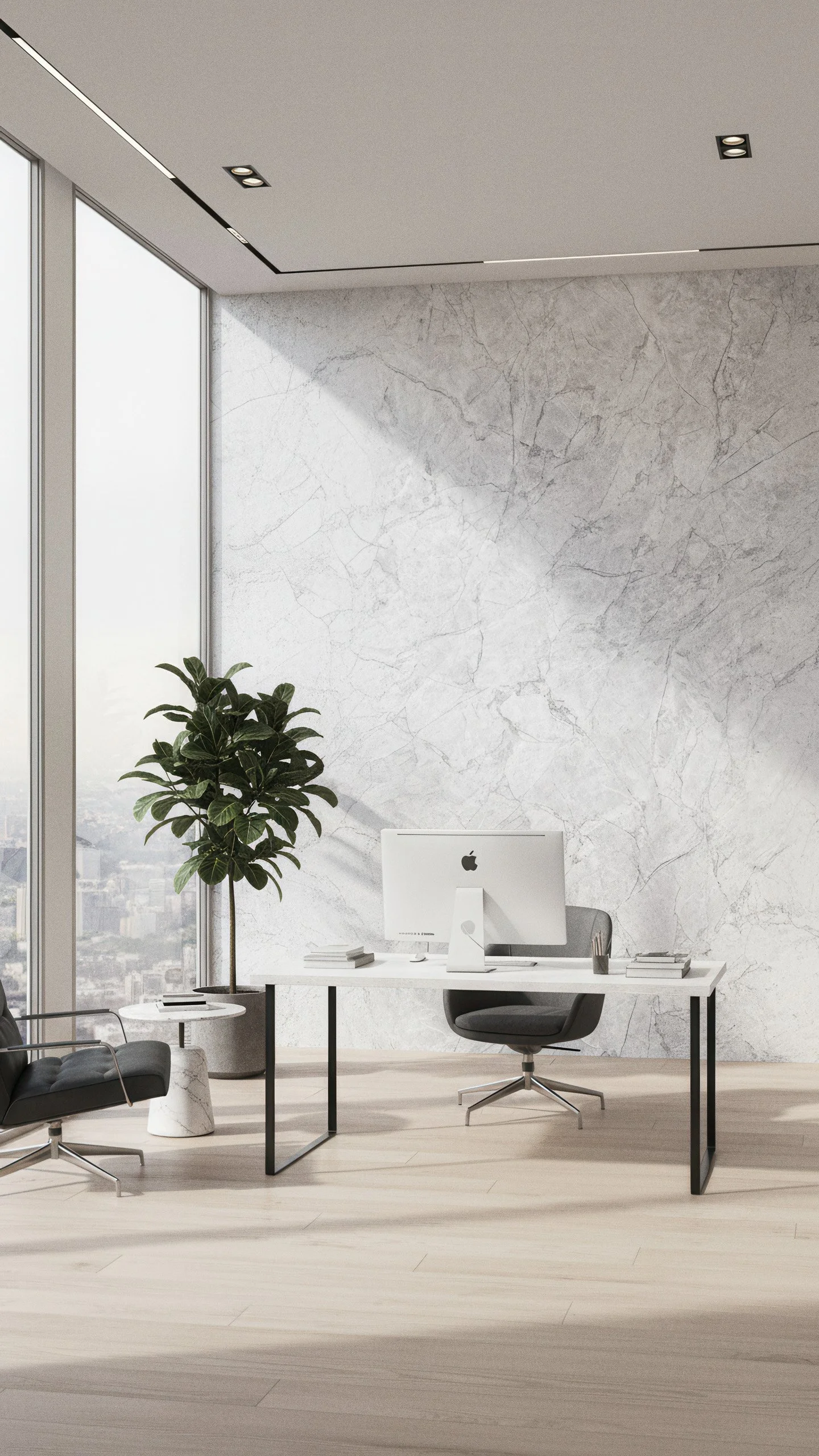 SUPER WHITE PORCELAIN SLAB 5X10 RENDER | CIERO INC
