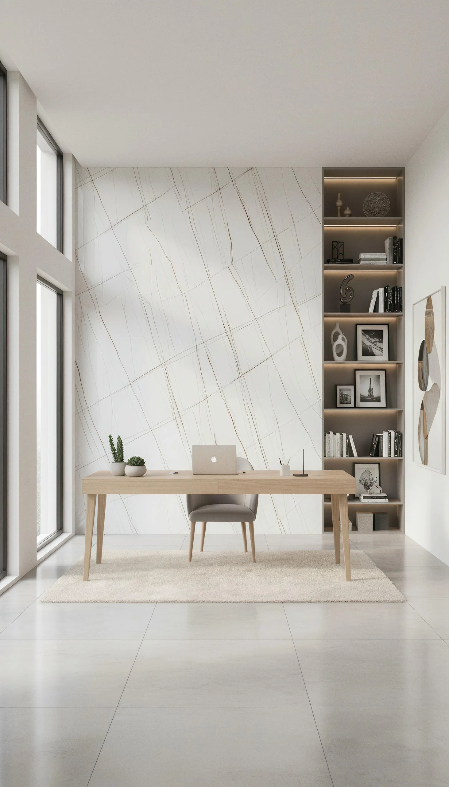 Laurent Gilded White Porcelain Slab 5x10 | CIERO INC