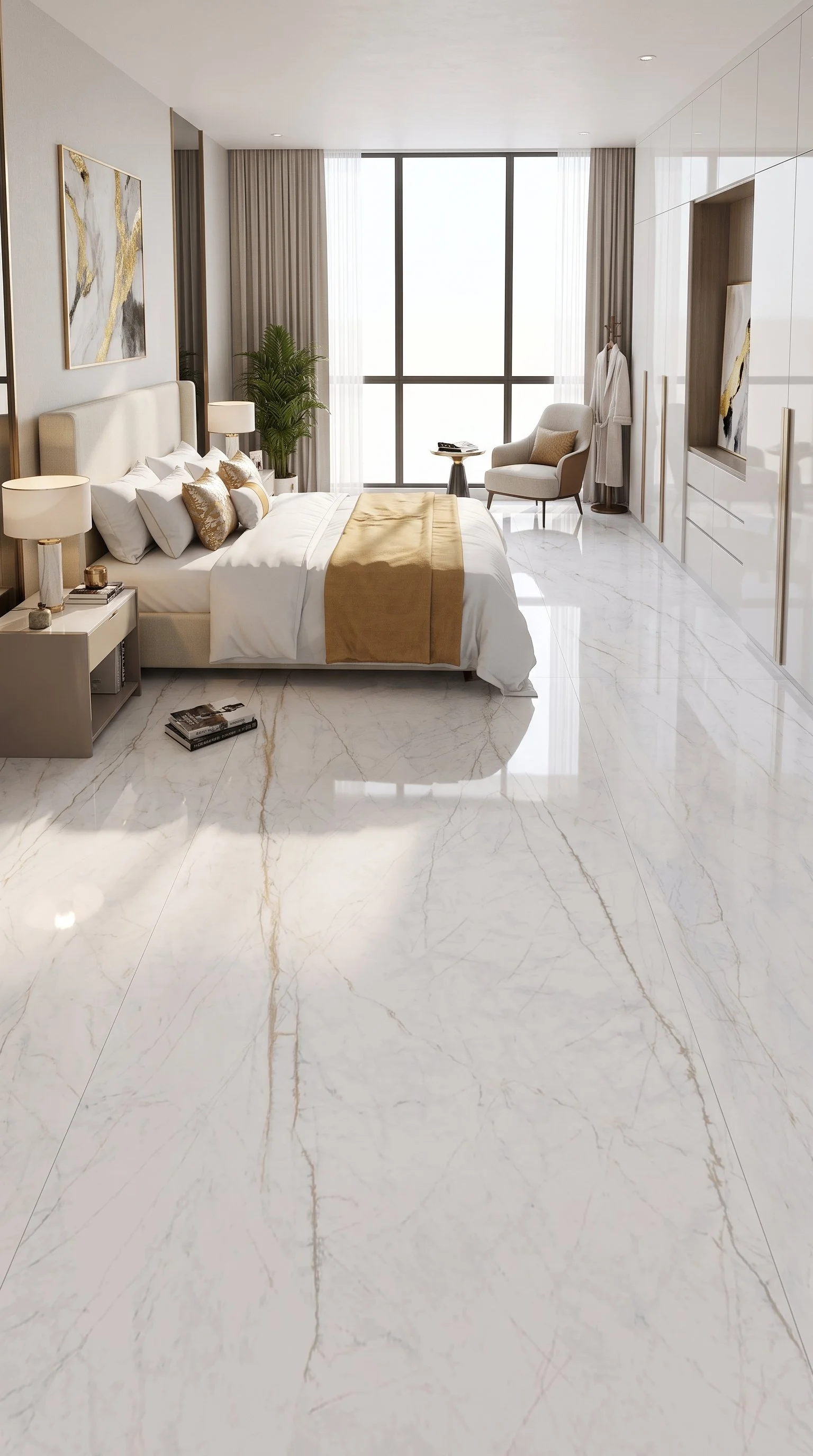 Statuario Pearl 4' x 9' Porcelain Slab | CIERO