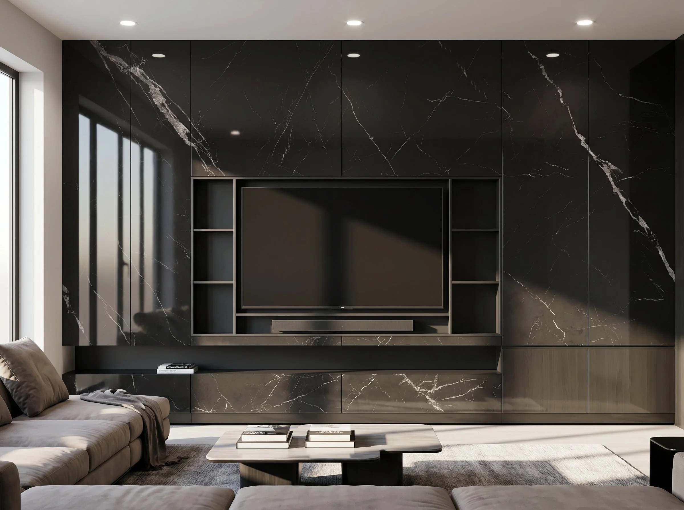 Macedonian Black 4' x 8' Porcelain Slab | CIERO