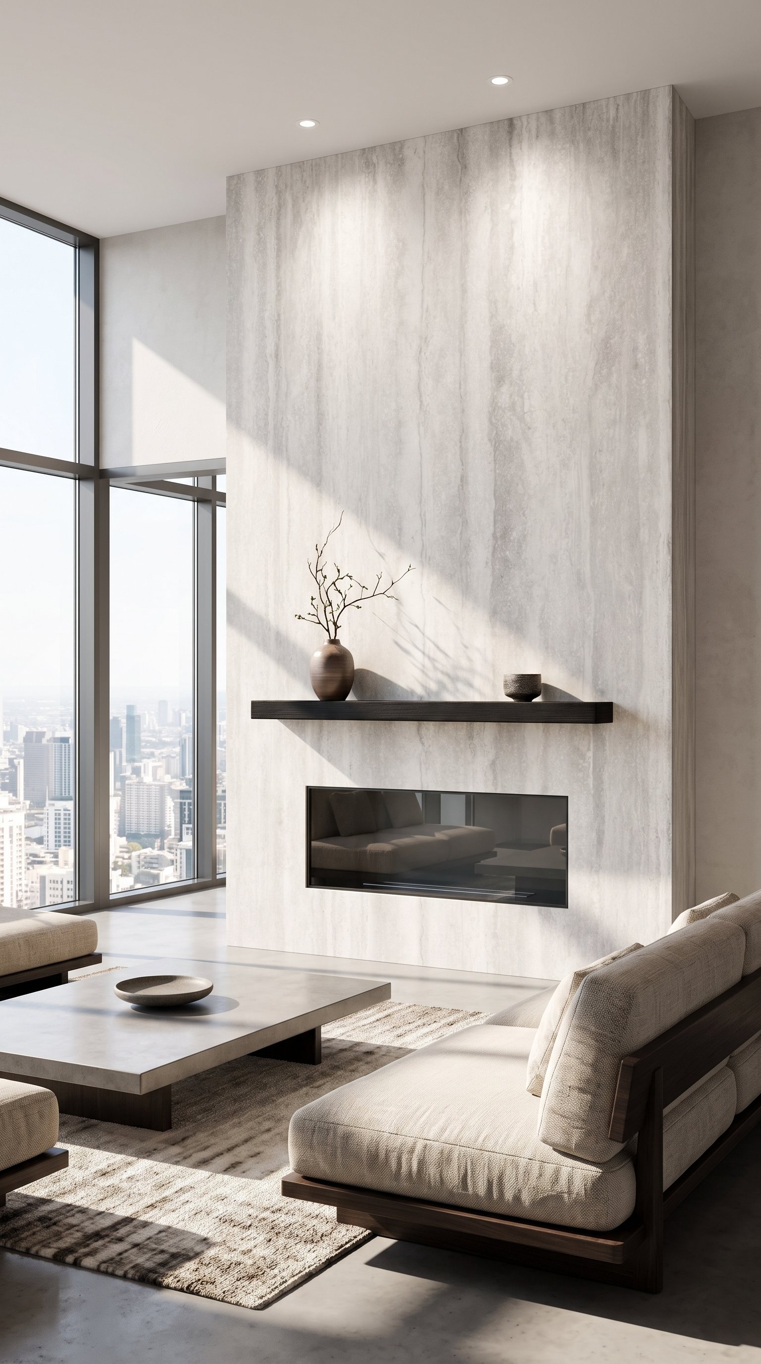 White Travertine 5' x 10' Porcelain Slab | CIERO