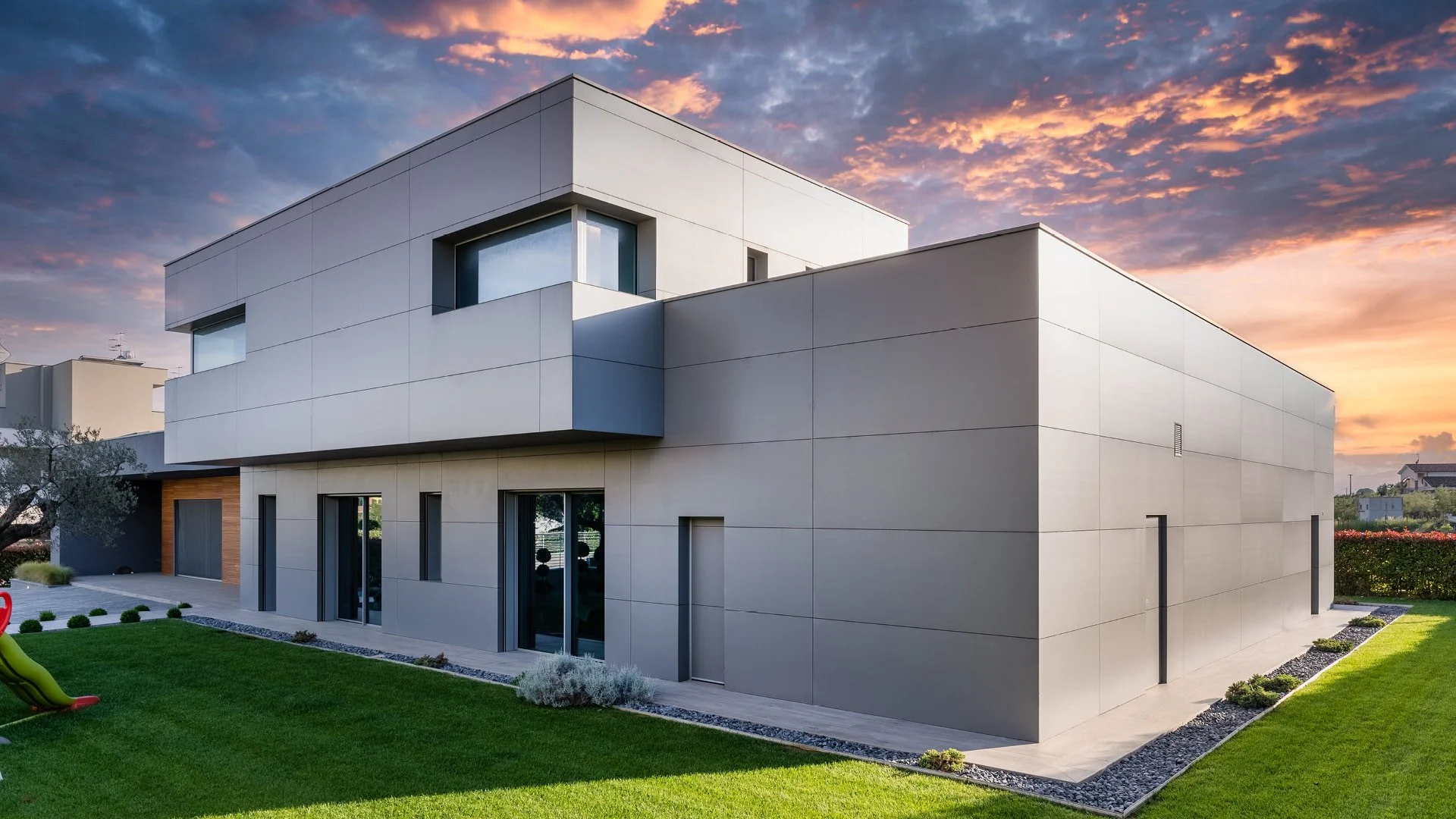 Modern Exterior Facade Using Laminam's Porcelain Slabs