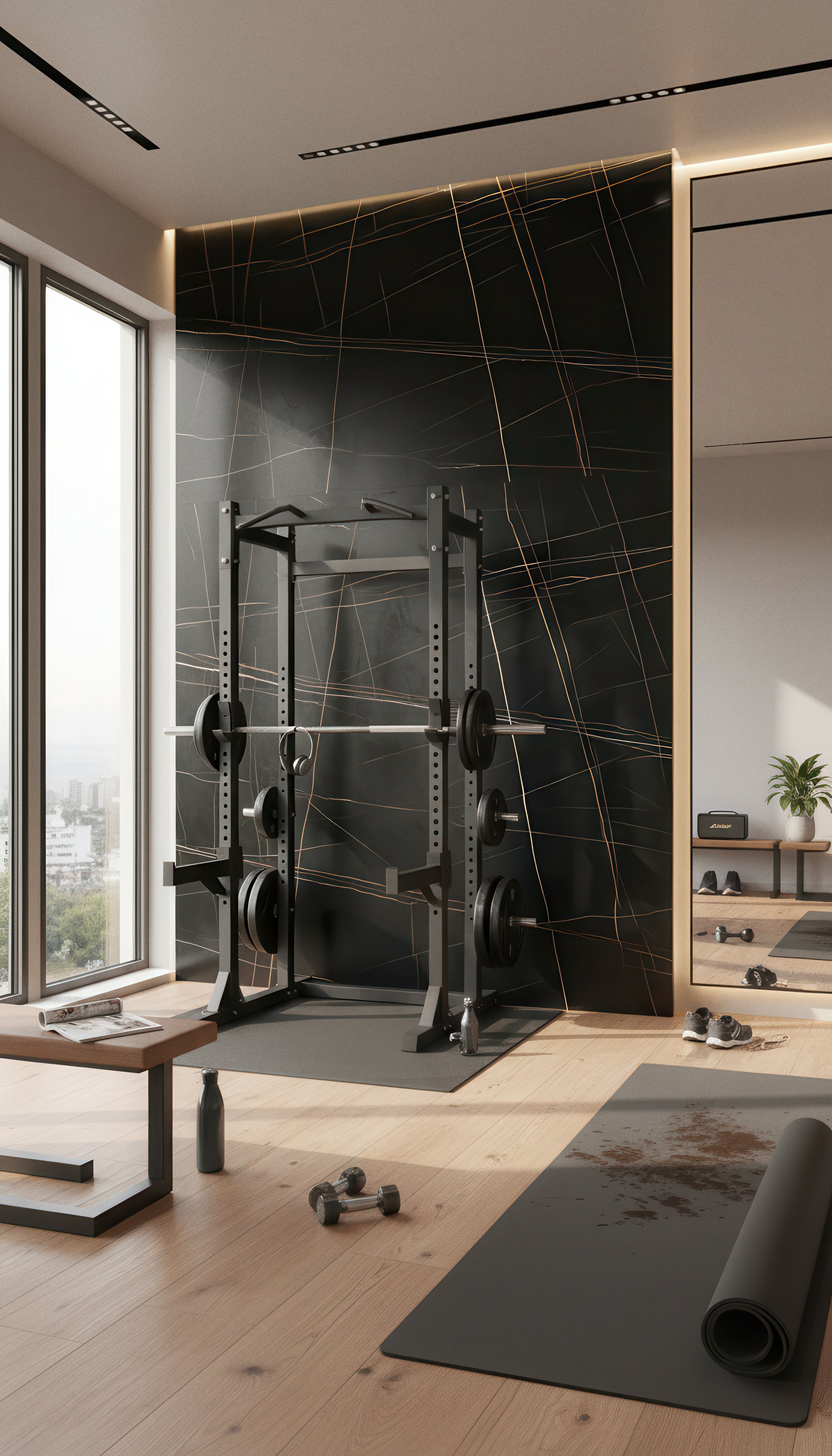 Laurent Gilded Black 5x10 Porcelain Slab | CIERO INC