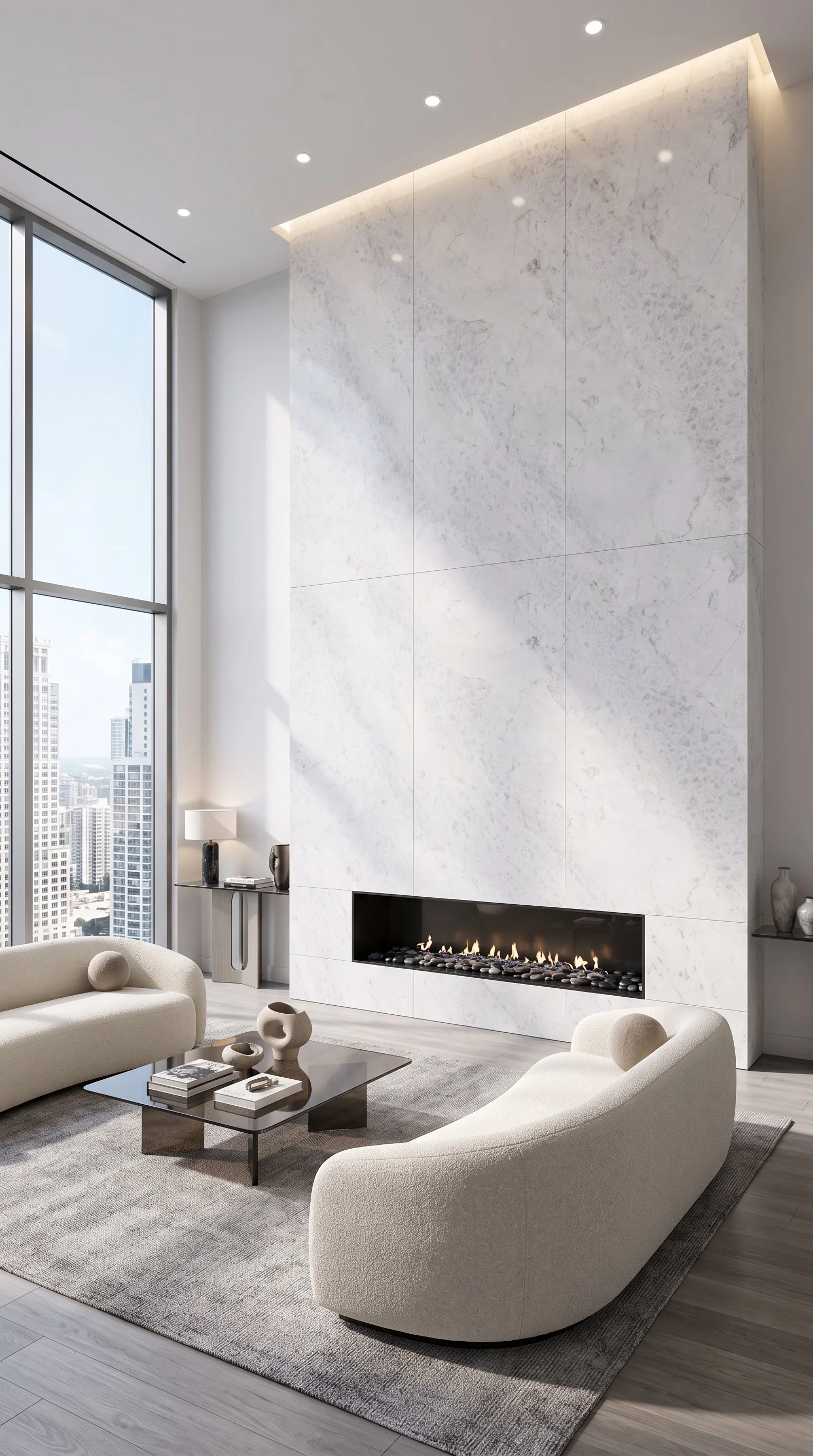 White Crystal 4' x 9' Porcelain Slab | CIERO