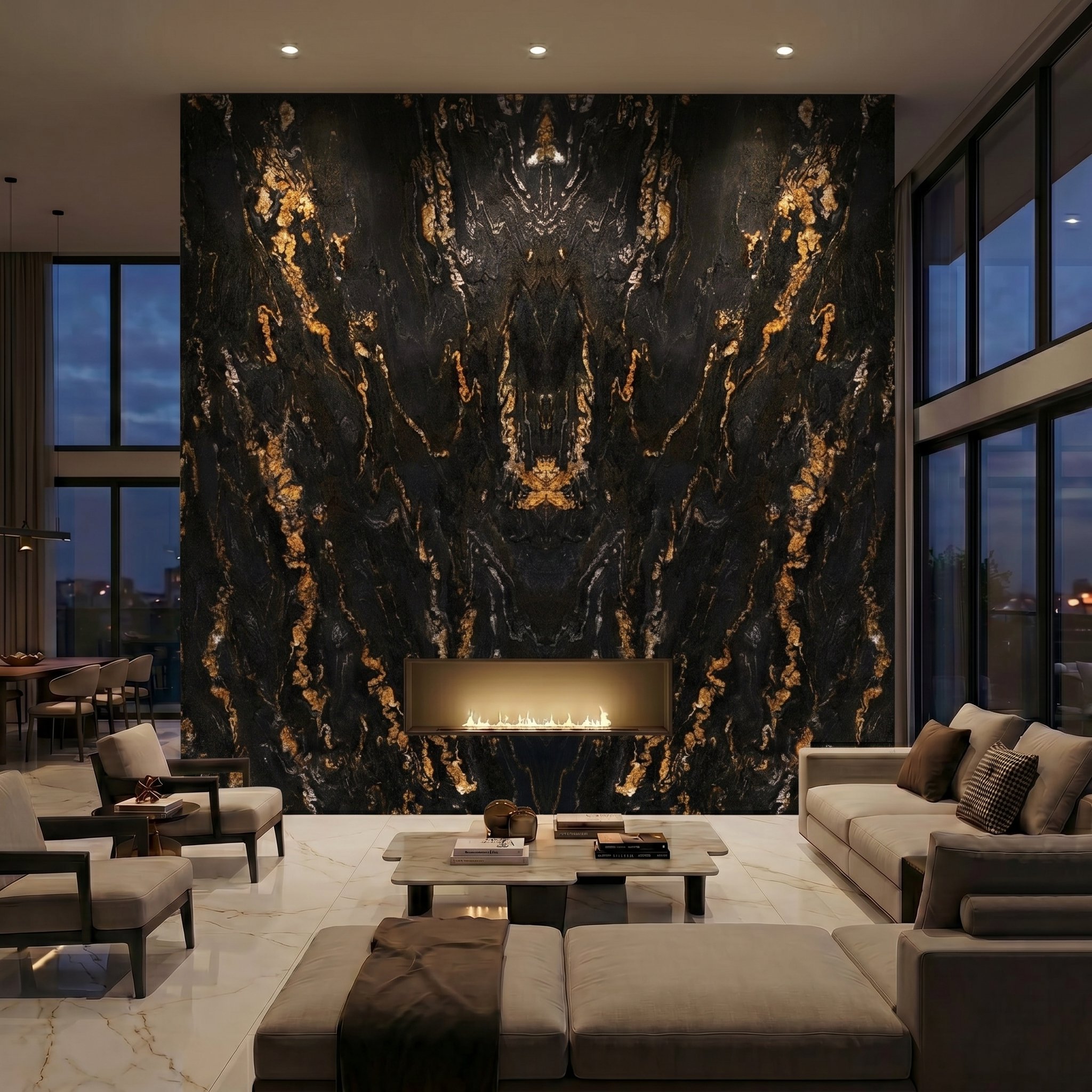 Gold Damasgato 5' x 10' Porcelain Slab | CIERO