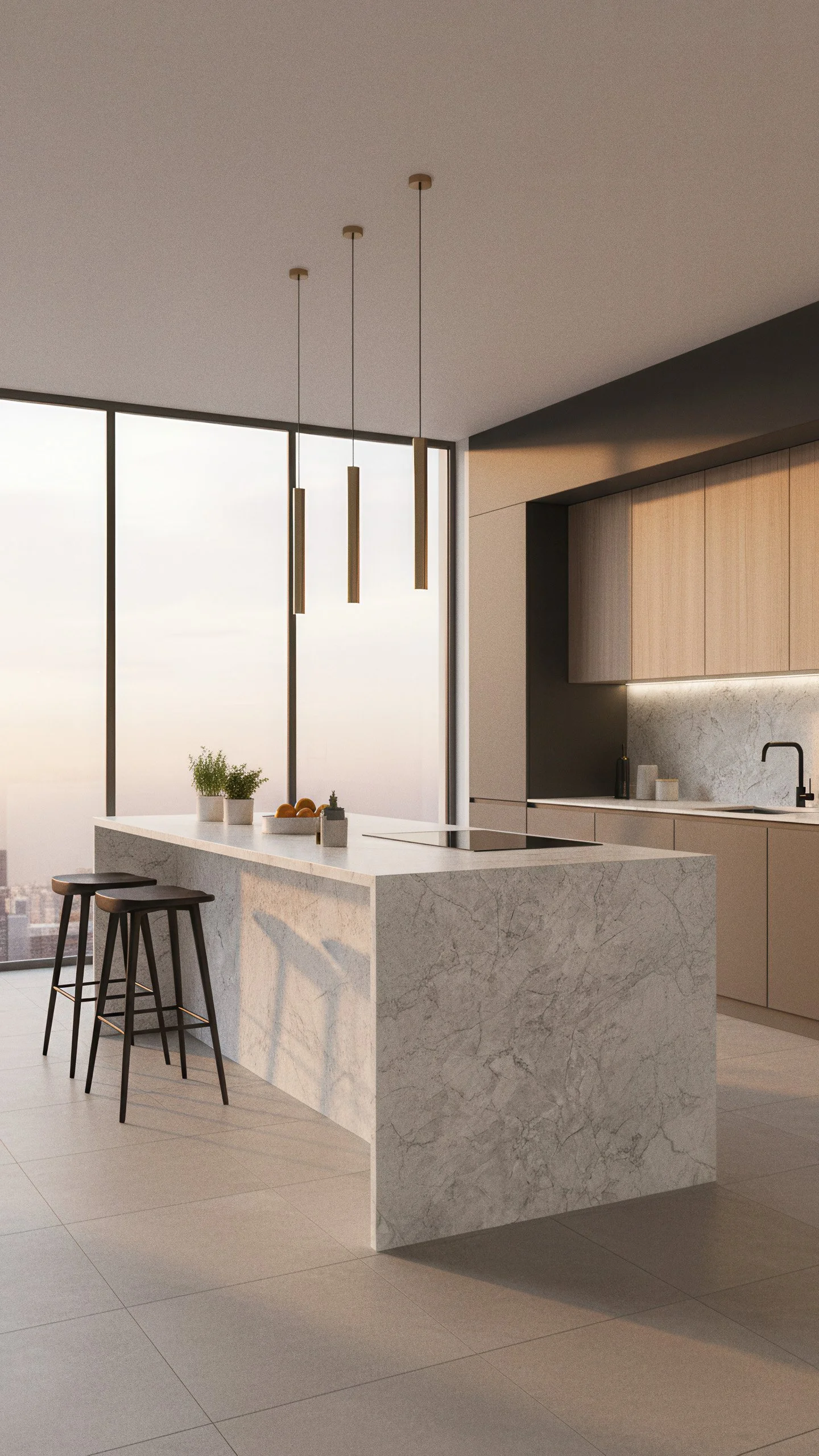 SUPER WHITE PORCELAIN SLAB 5X10 RENDER | CIERO INC