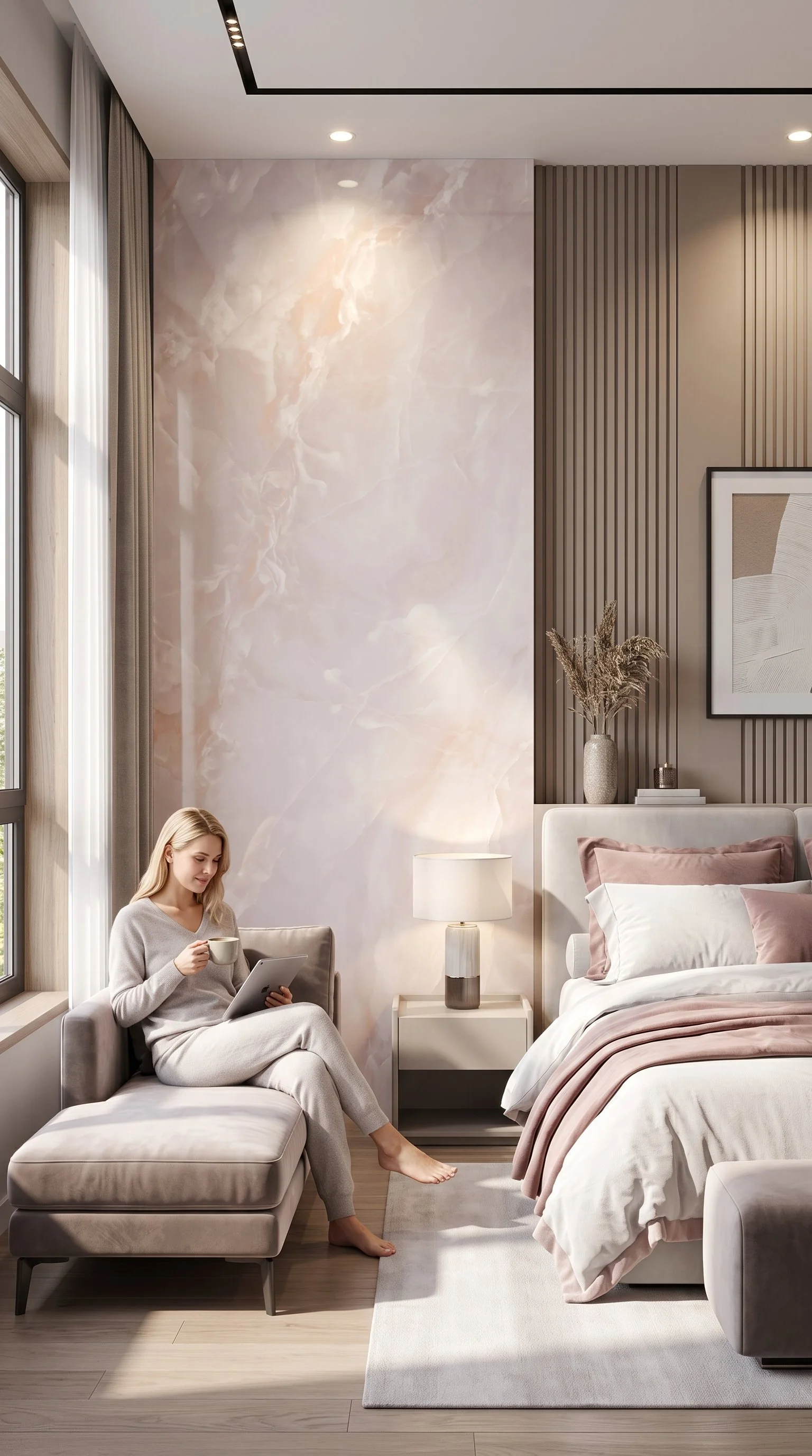 Onyx Pink 4' x 10' Porcelain Slab | CIERO
