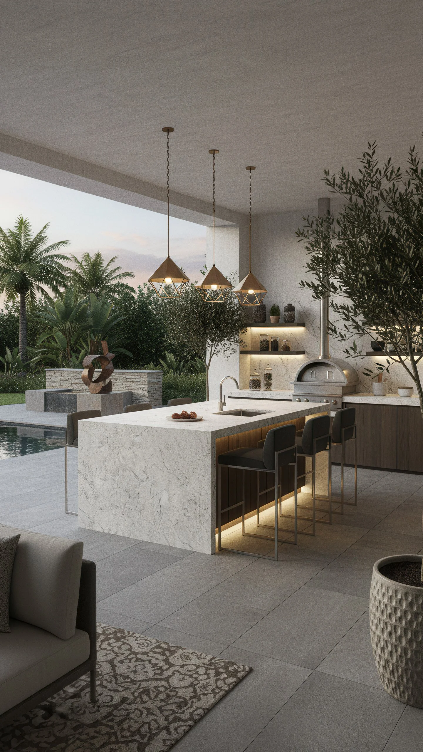 SUPER WHITE PORCELAIN SLAB 5X10 RENDER | CIERO INC