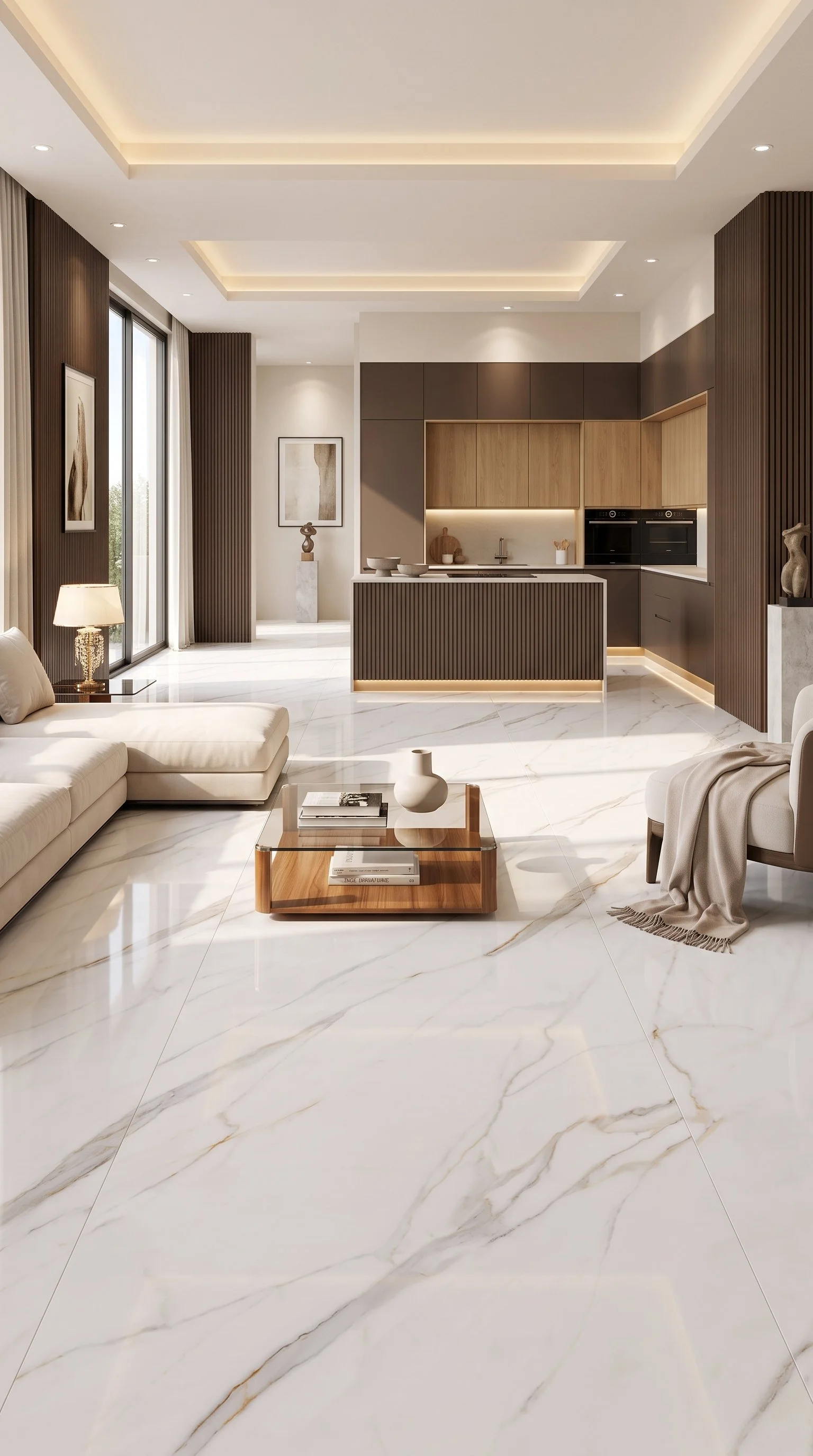 Karami White 4' x 10' Porcelain Slab | CIERO