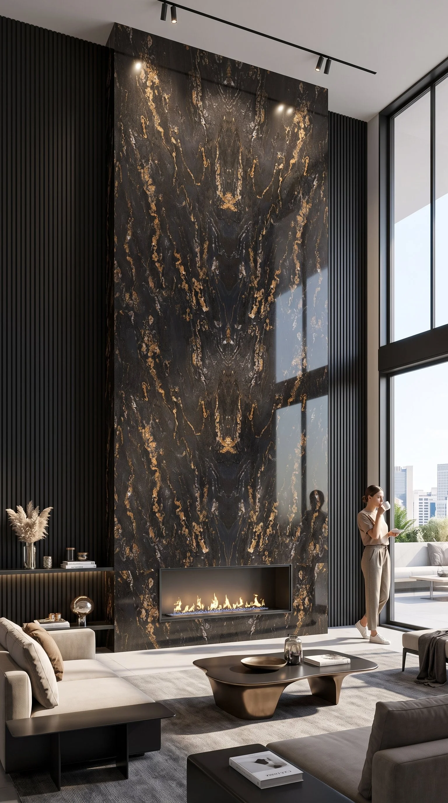 Gold Damasgato 5' x 10' Porcelain Slab | CIERO