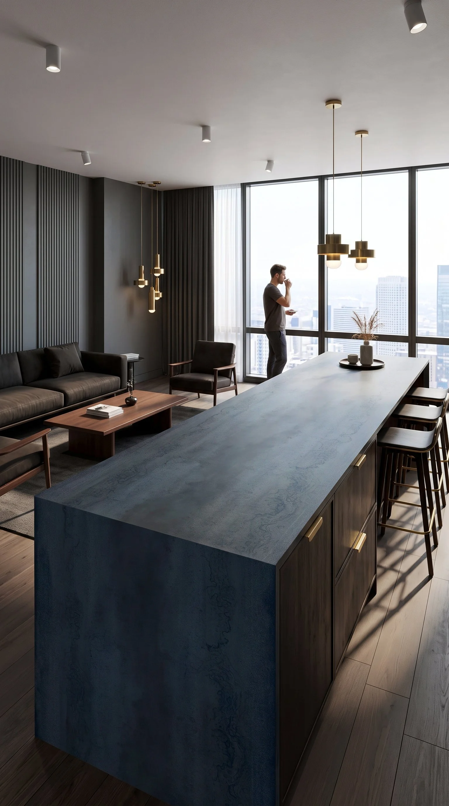 Titanium Blue 5' x 10' Porcelain Slab | CIERO