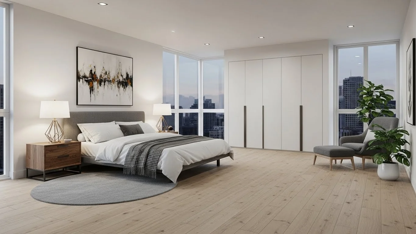 Modern & Large Condo Bedroom Concept