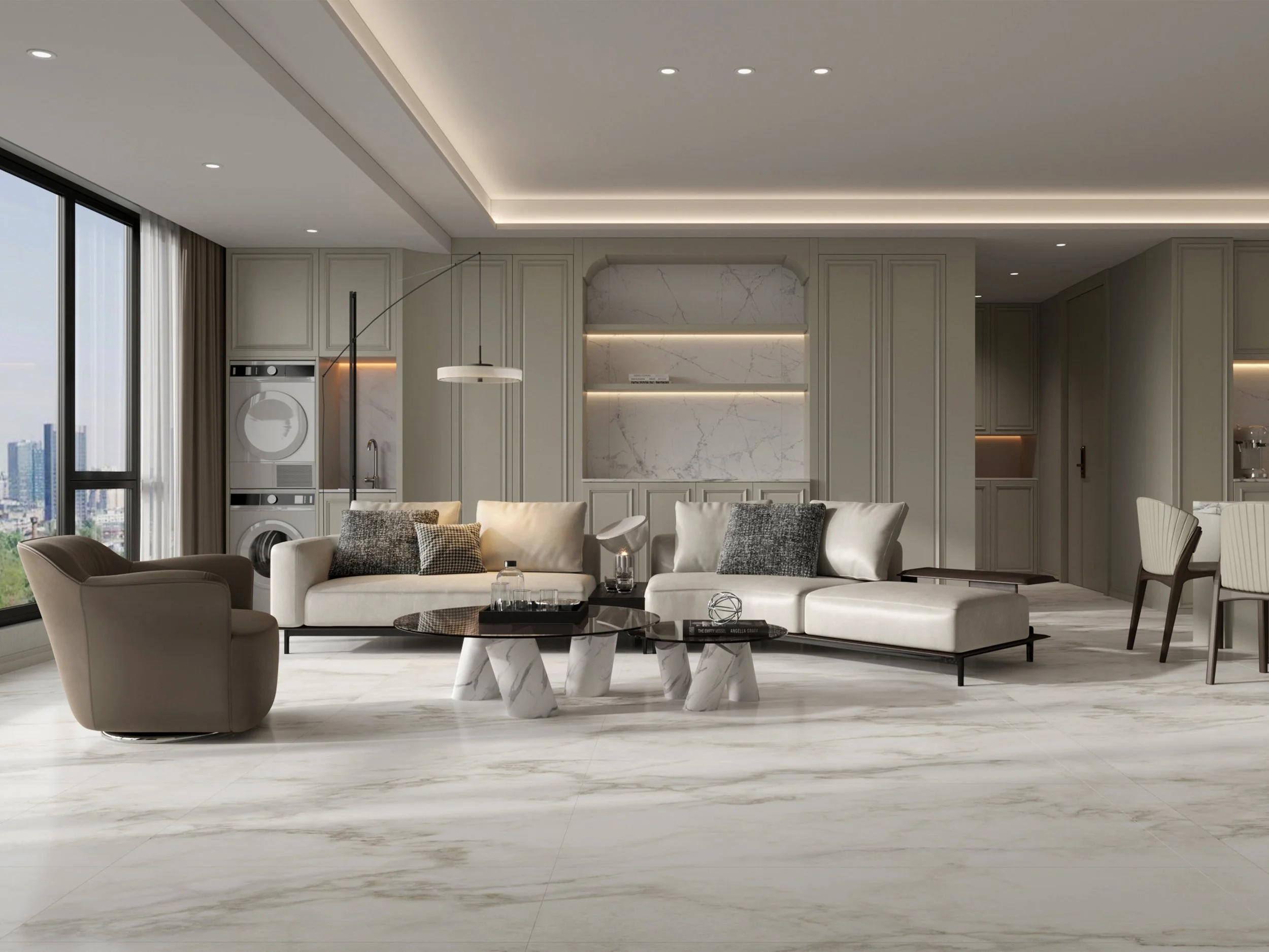 Vienna White 4' x 9' Porcelain Slab | CIERO