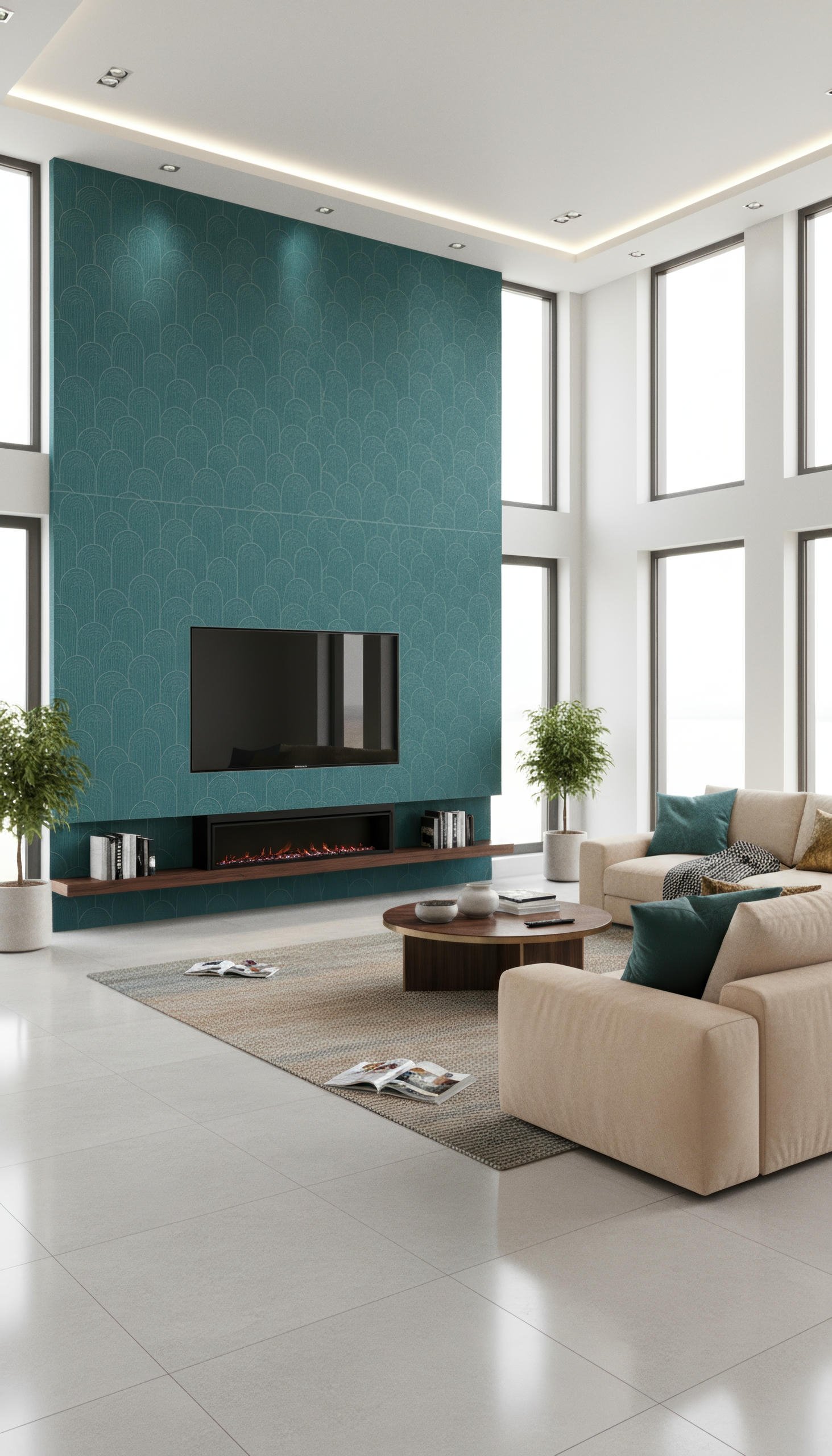Zen Crest Teal 80cm x 260cm Porcelain Slab | CIERO