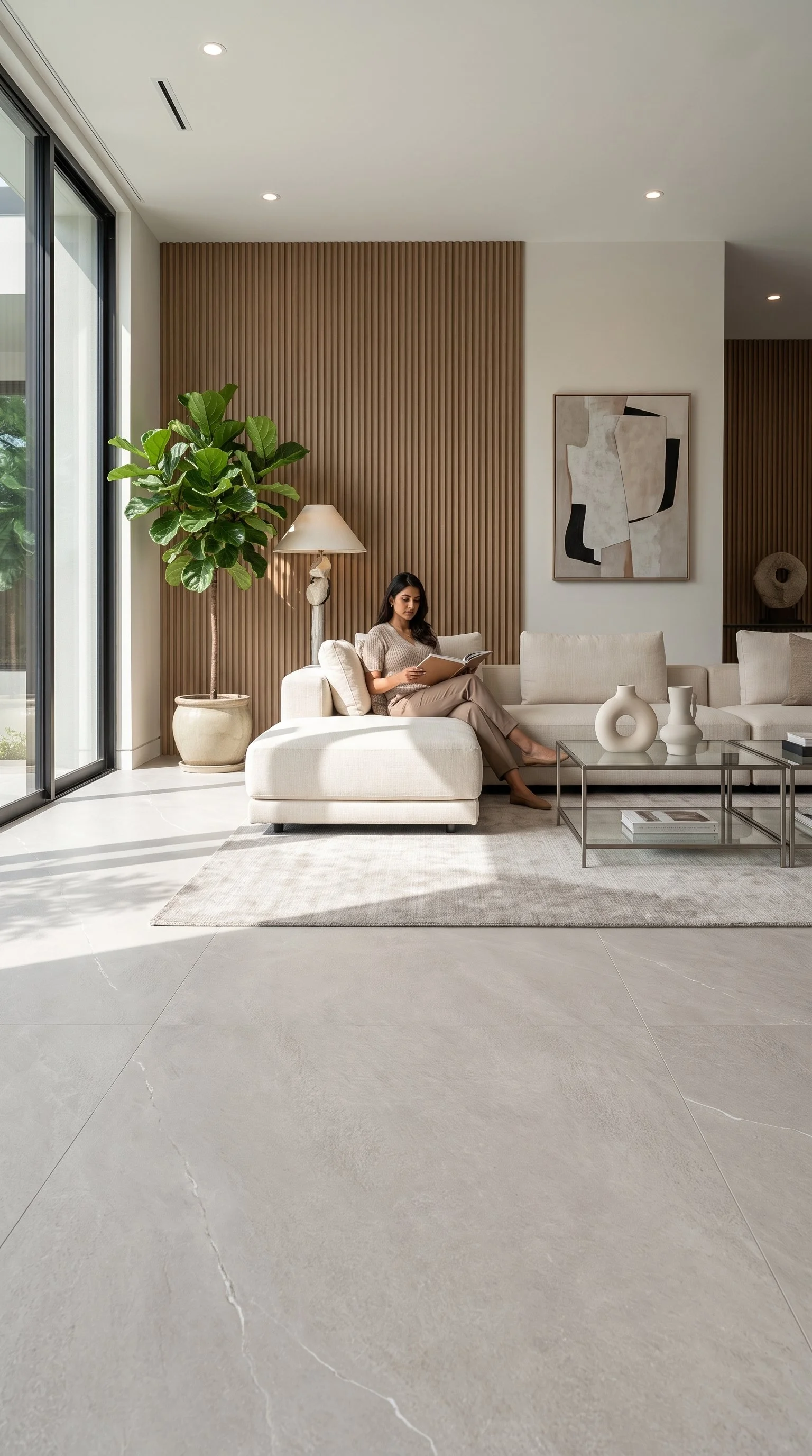Limestone 4' x 9' Porcelain Slab | CIERO