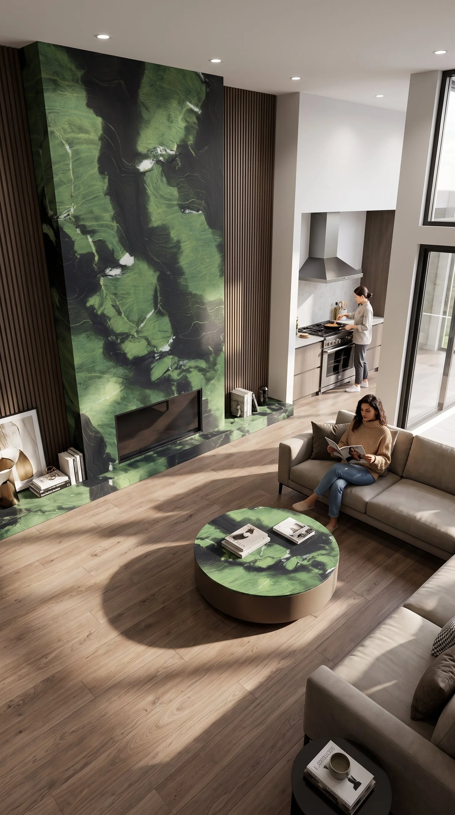 Avocado Green 5' x 10' Porcelain Slab | CIERO