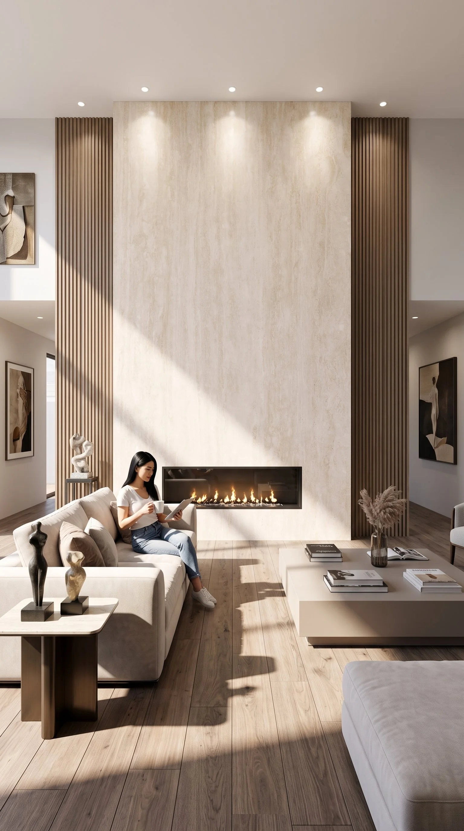 Classic Travertino 5' x 10' Porcelain Slab | CIERO