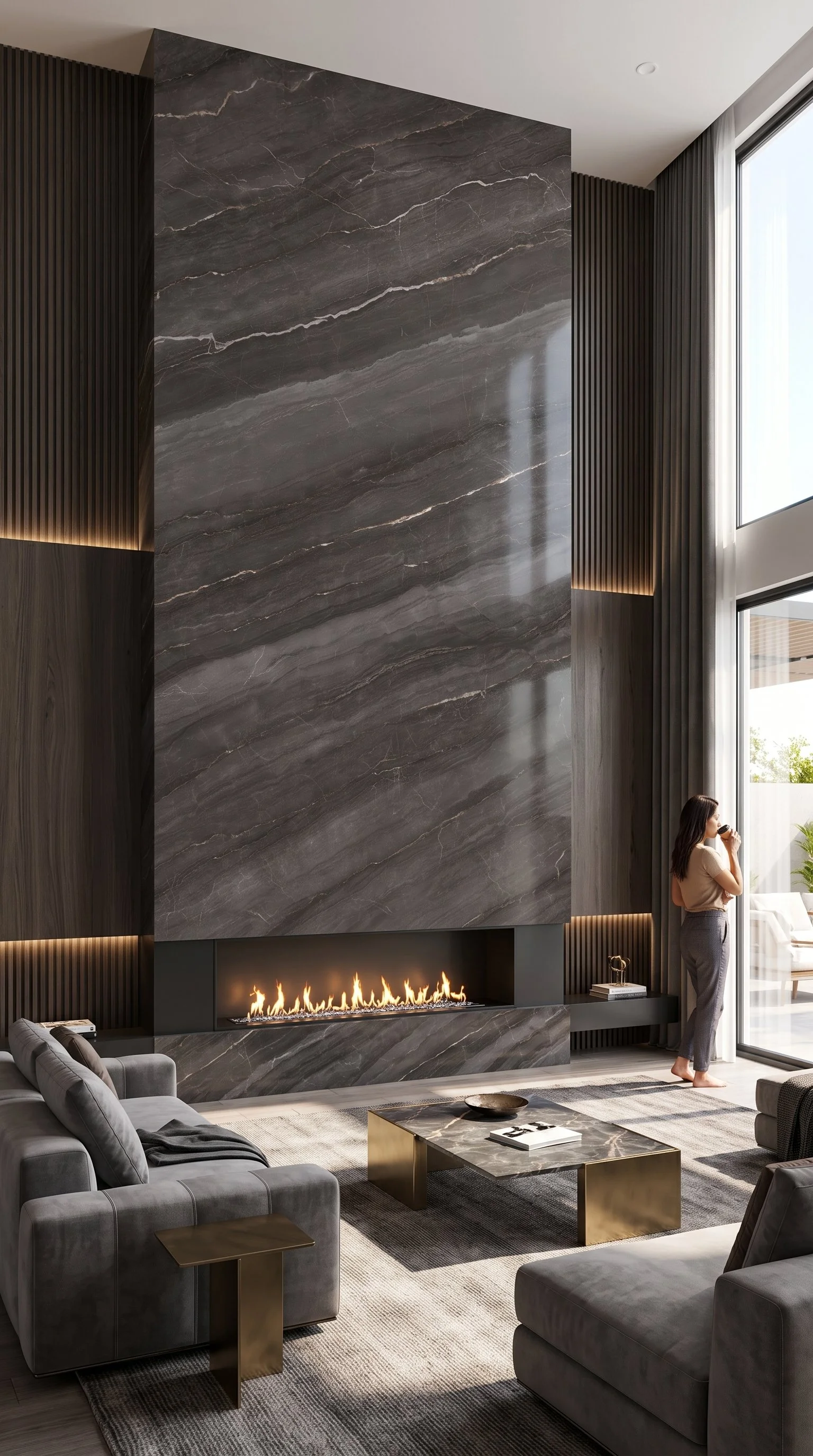 Volcanic Basalt 5' x 10' Porcelain Slab | CIERO