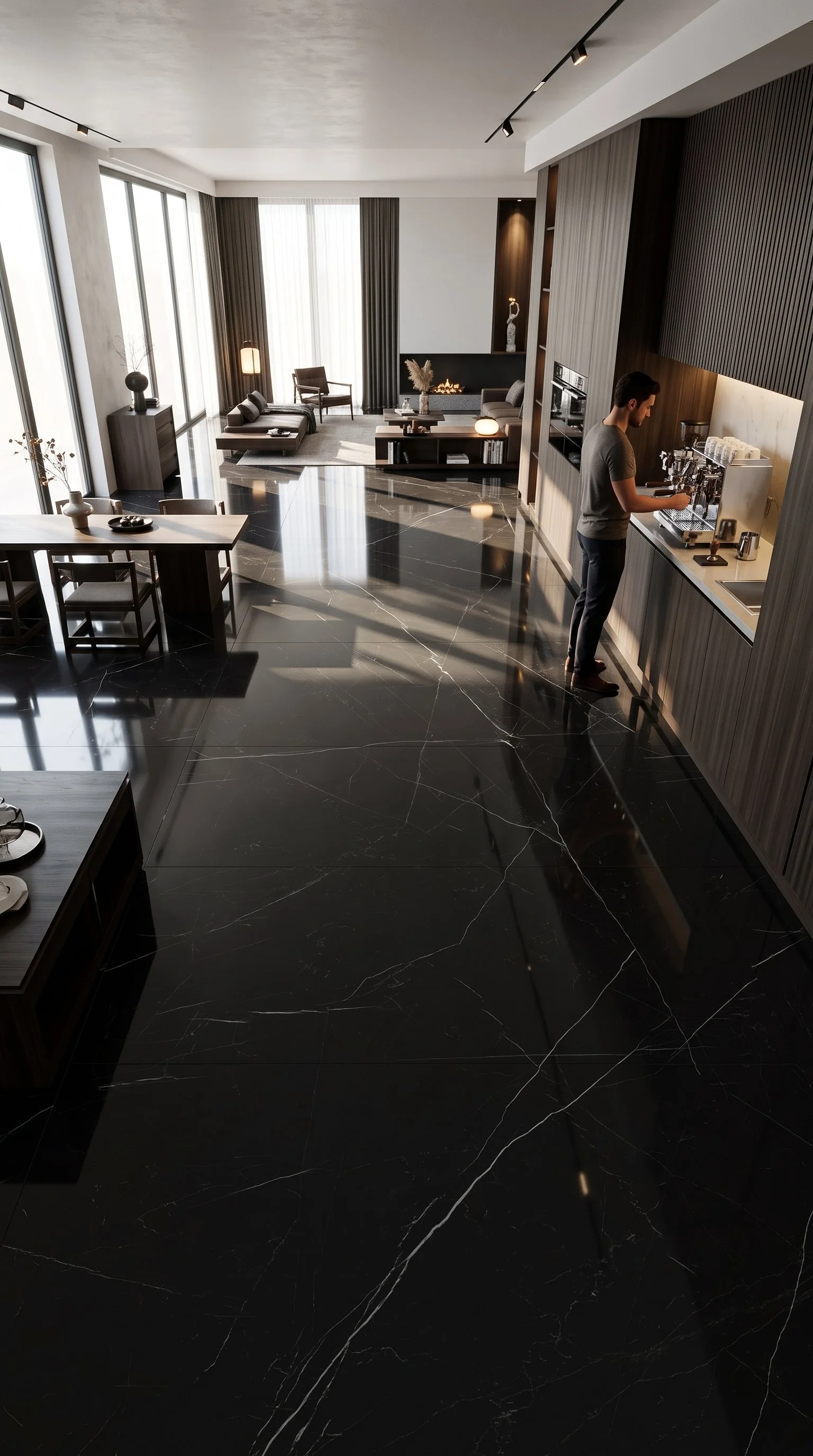 Black Knight 4' x 8' Porcelain Slab | CIERO