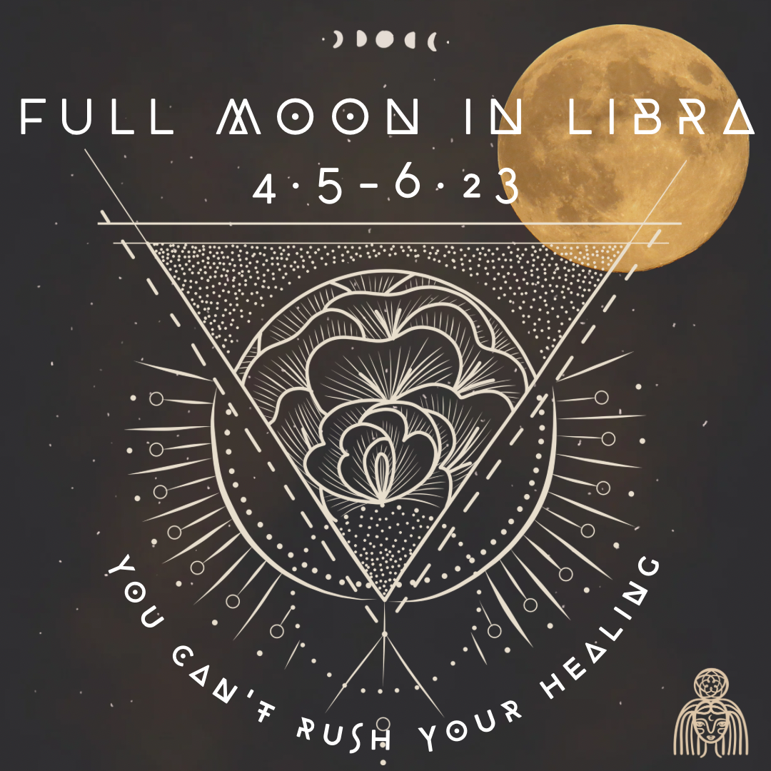 Full Moon in Libra April 5, 2023 Astrology Art by Sacred Rose Apothecary