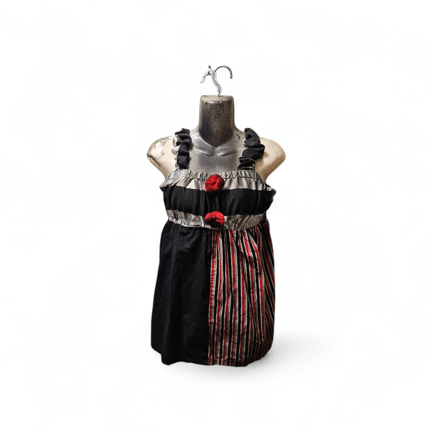 Clown dress -Black/White Striped, Sleeveless  - Size S-M (Copy)