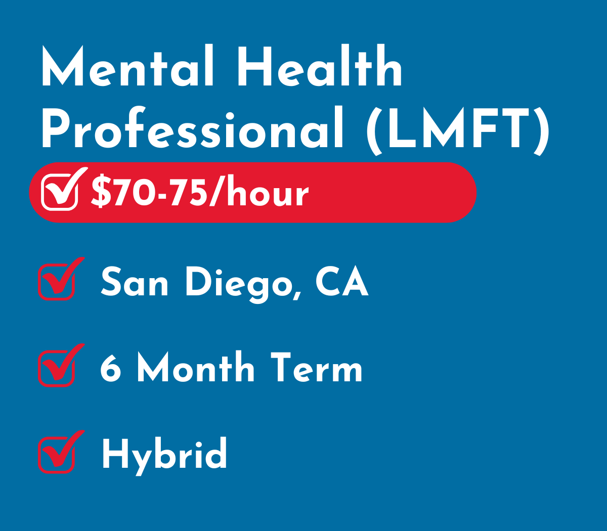 Mental Health Professional (LMFT) | San Diego, CA