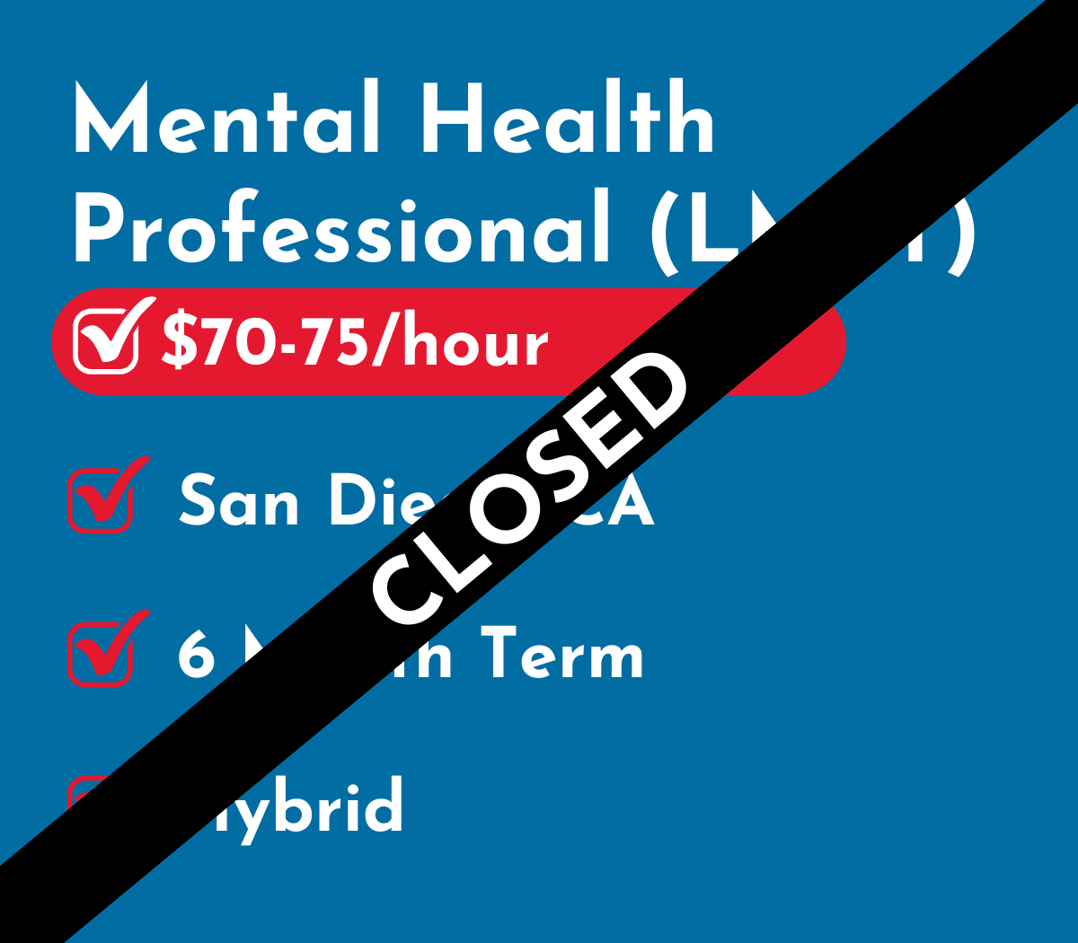 Mental Health Professional (LMFT) | San Diego, CA