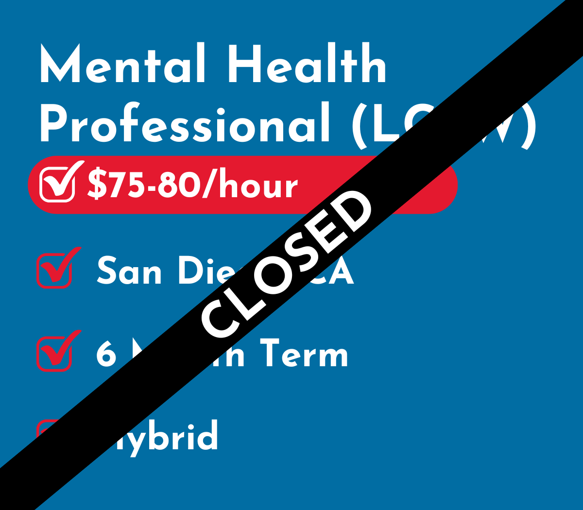 Mental Health Professional (LCSW) | San Diego, CA