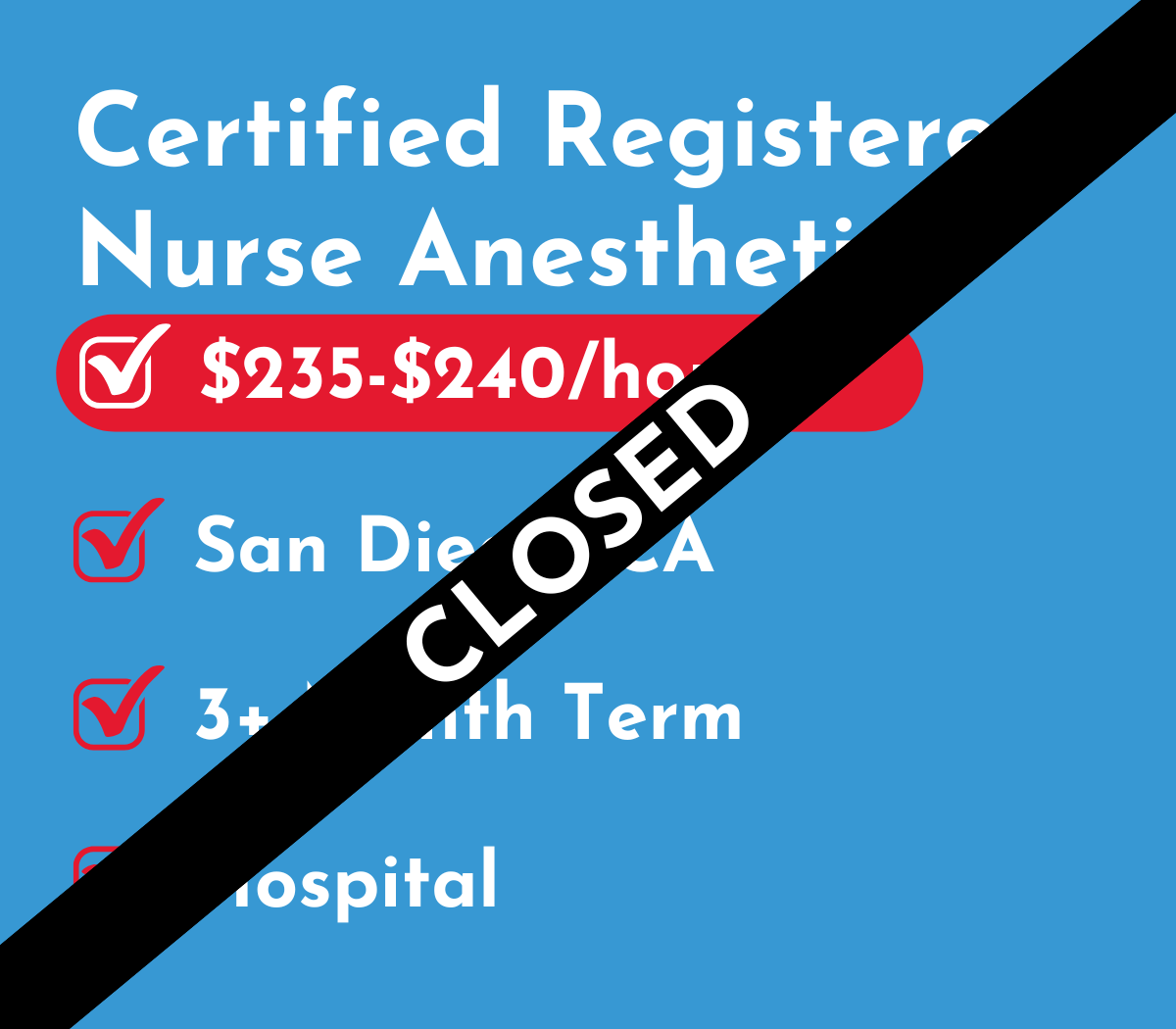 Certified Registered Nurse Anesthetist (CRNA) | San Diego, CA