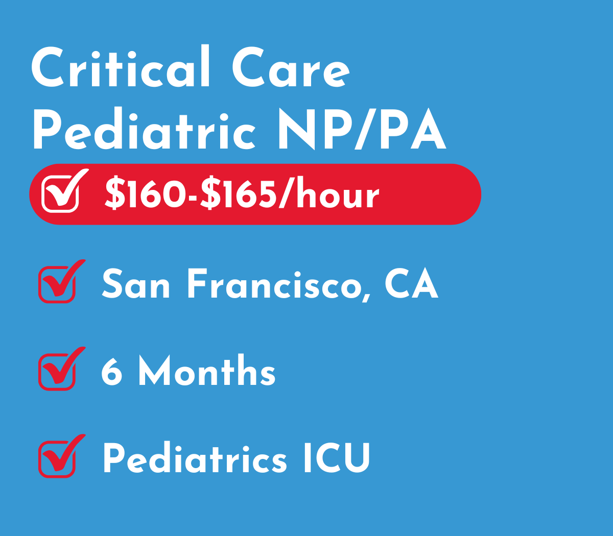 Pediatric Critical Care Nurse Practitioner or Physician Assistant| San Francisco, CA