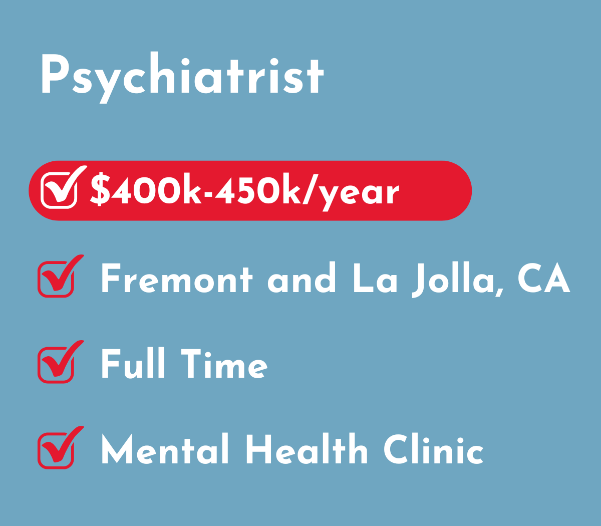 Psychiatrist | La Jolla or Fremont, CA