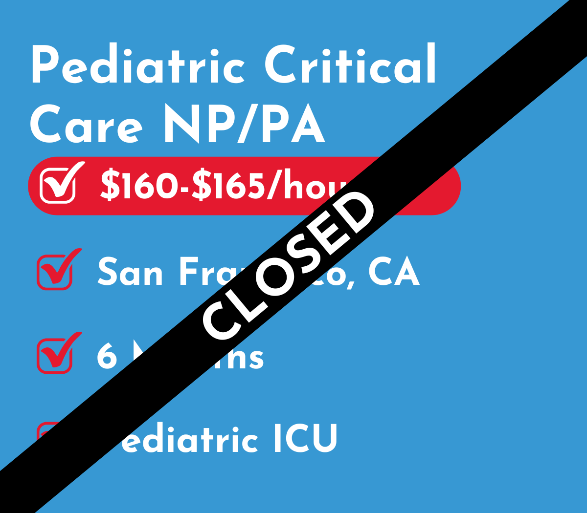 Pediatric Critical Care Physician Assistant| San Francisco, CA