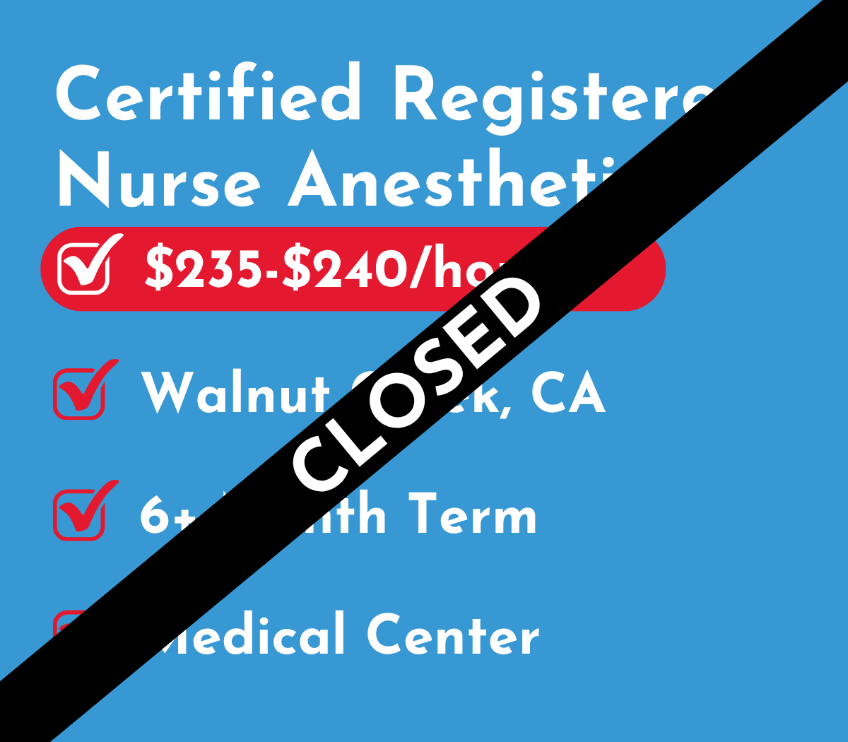 Certified Registered Nurse Anesthetist (CRNA) | Walnut Creek, CA