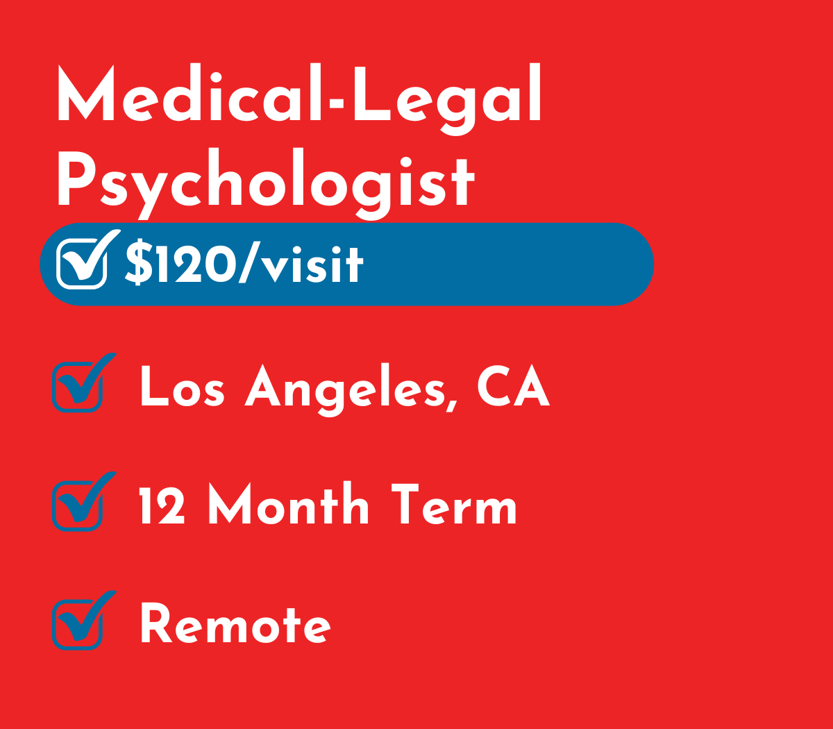 Medical-Legal Psychologist | Los Angeles, CA