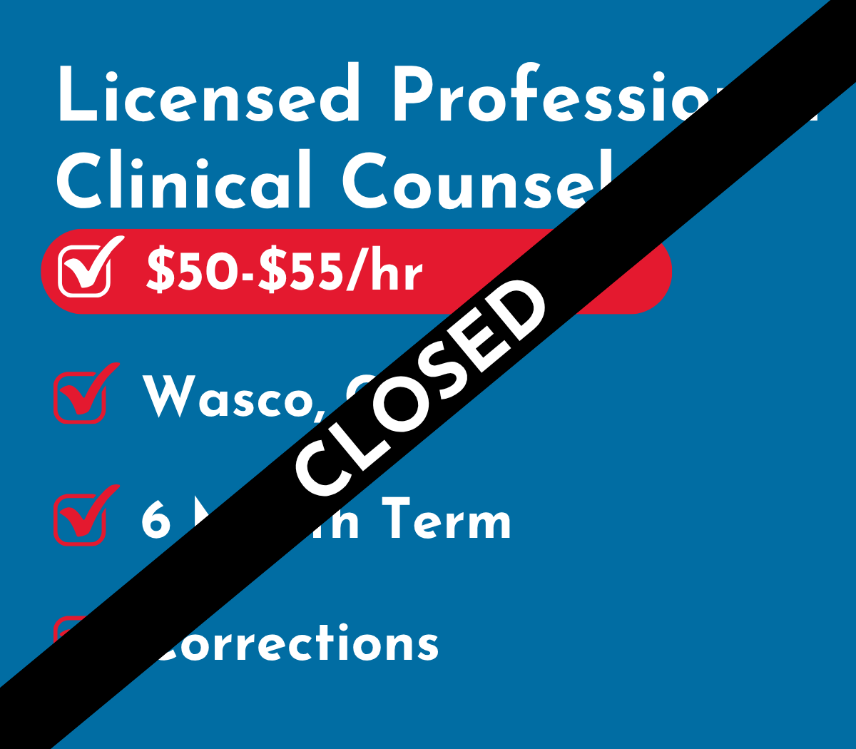 Licensed Professional Clinical Counselor (LPCC) | Wasco, CA